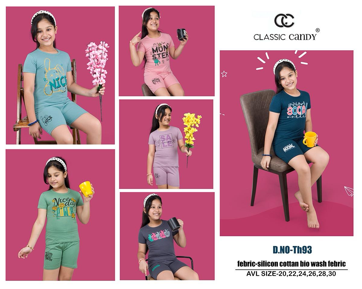 Th 93 Classic Candy Cotton Girls Night Suits