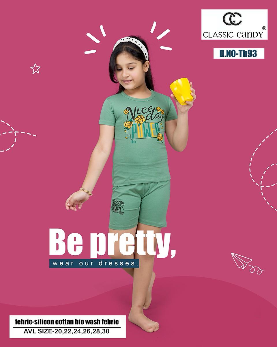 Th 93 Classic Candy Cotton Girls Night Suits