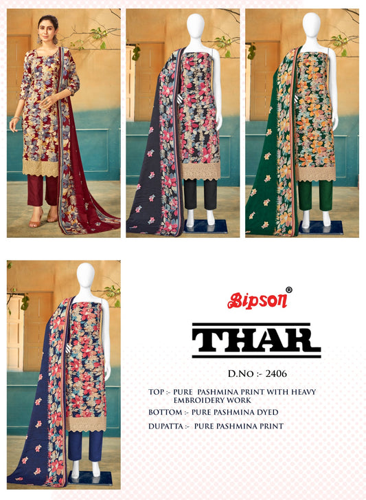 Thar - 2406 Bipson Prints Pashmina Suits