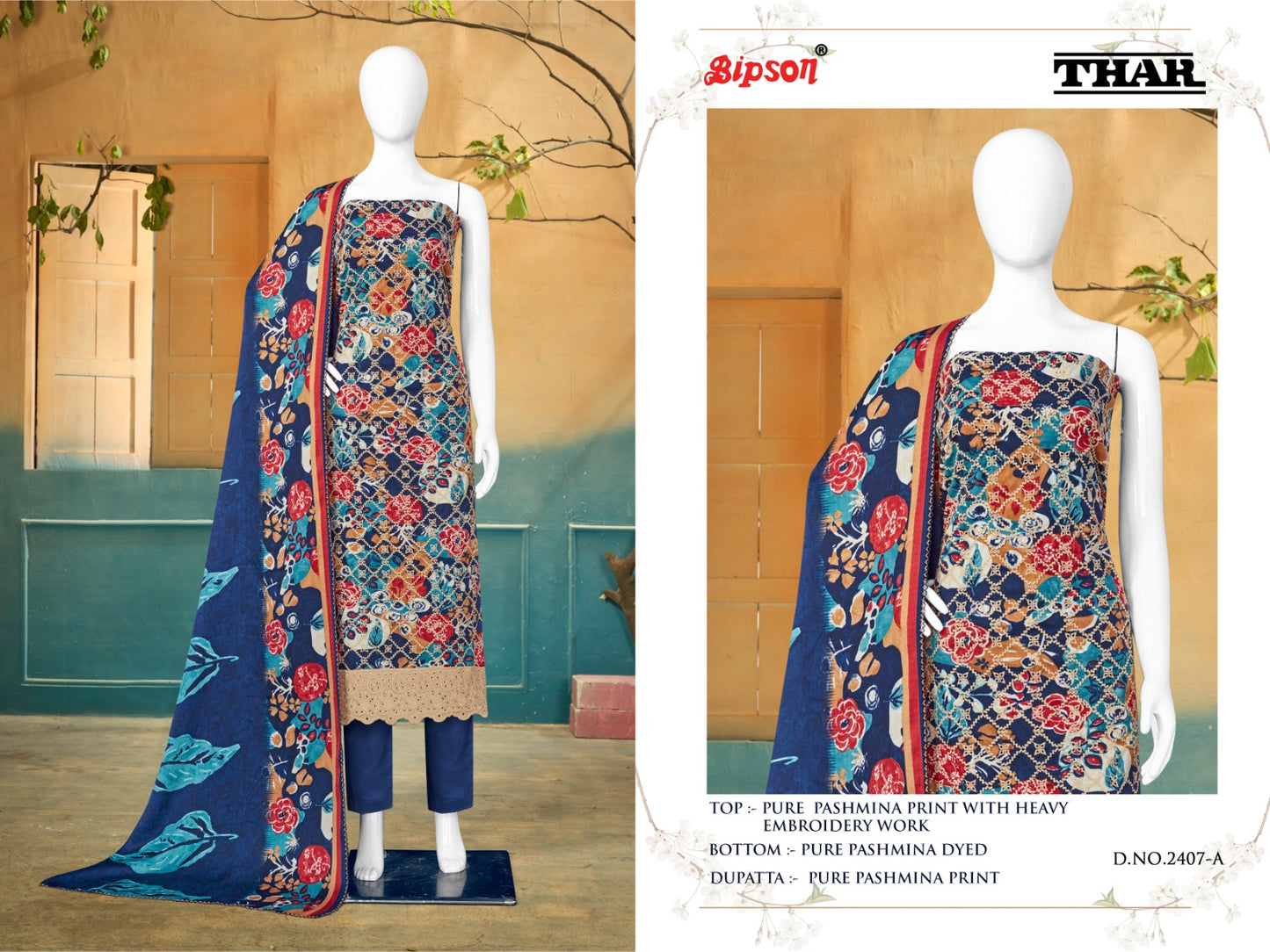 Thar - 2407 Bipson Prints Pashmina Suits