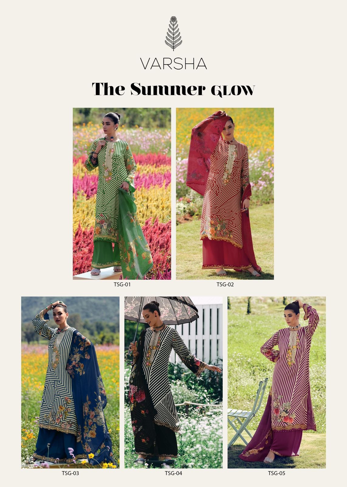 The Summer Glow Varsha Fashions Muslin Plazzo Style Suits