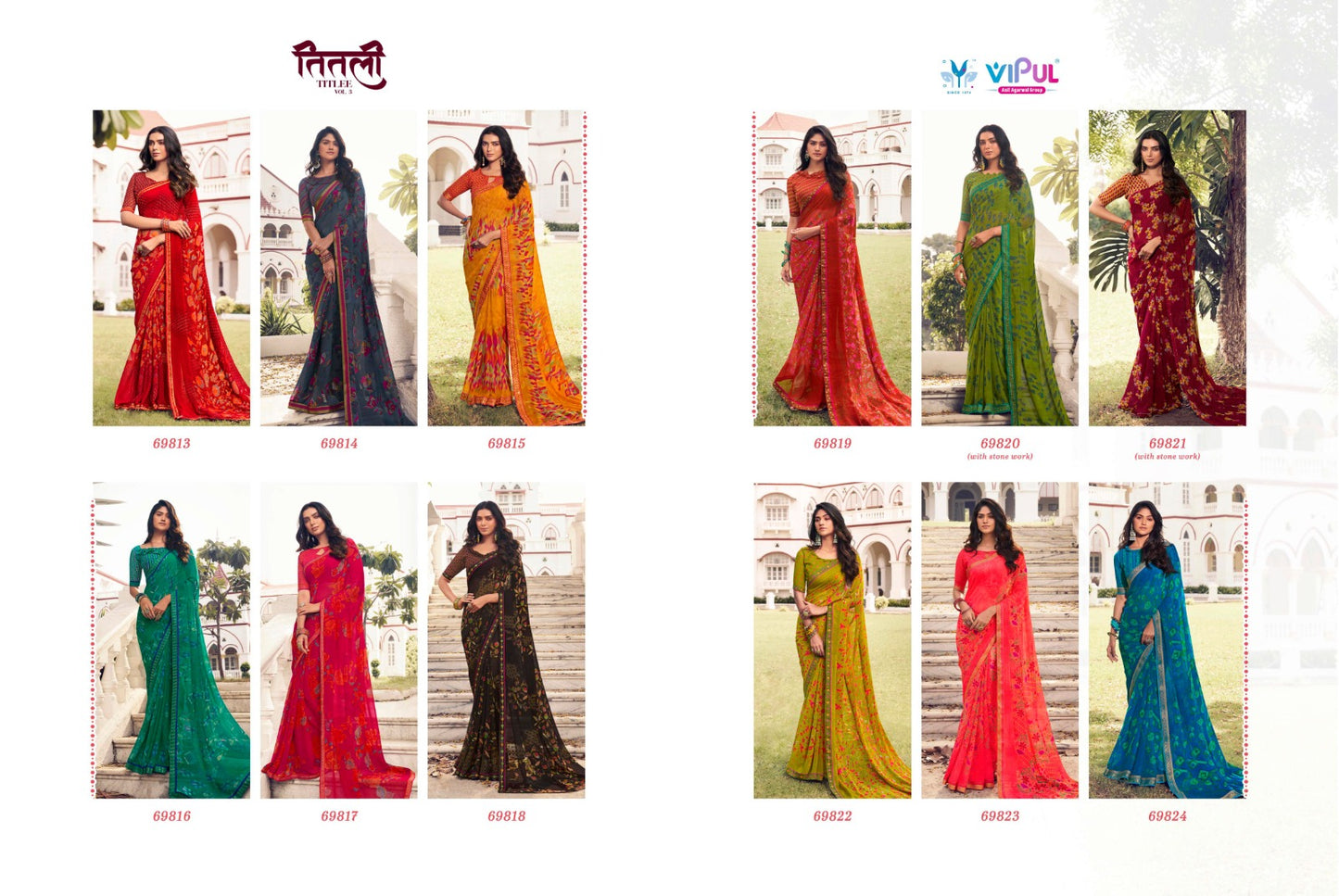 Titlee Vol 3 Vipul Georgette Sarees