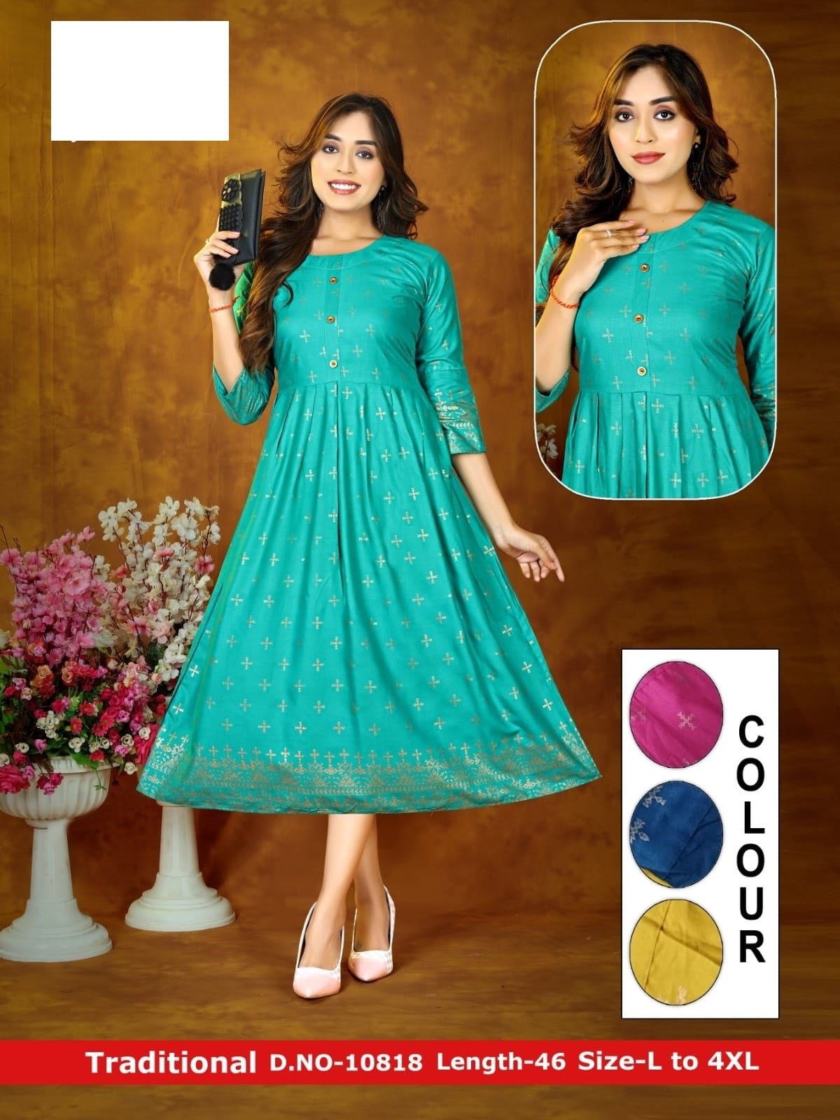 Traditional Zoya Rayon Anarkali Kurtis