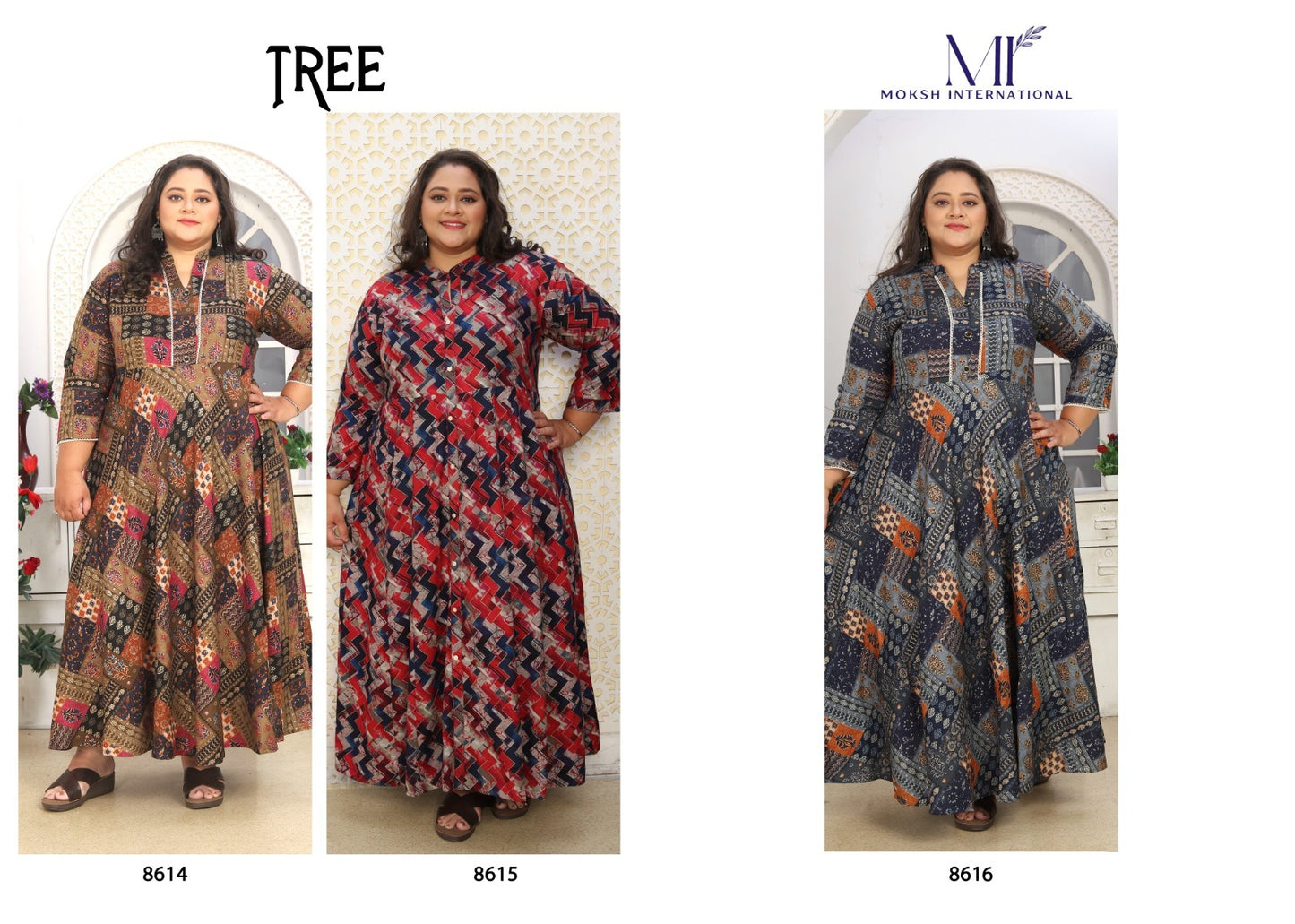 Tree Vol 1 Moksh International Rayon Plus Size Kurtis