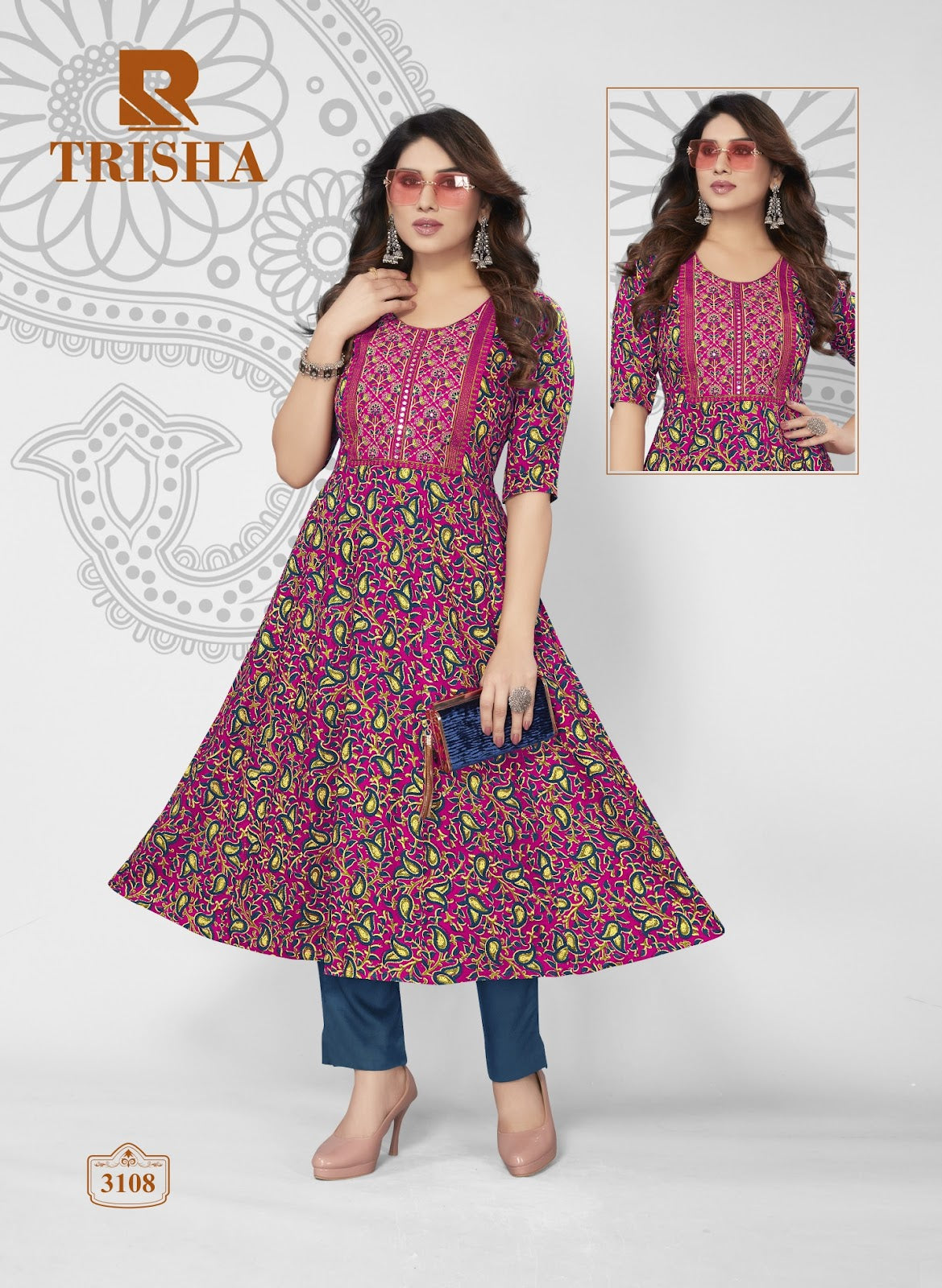Trisha Raashi Rayon Anarkali Kurtis