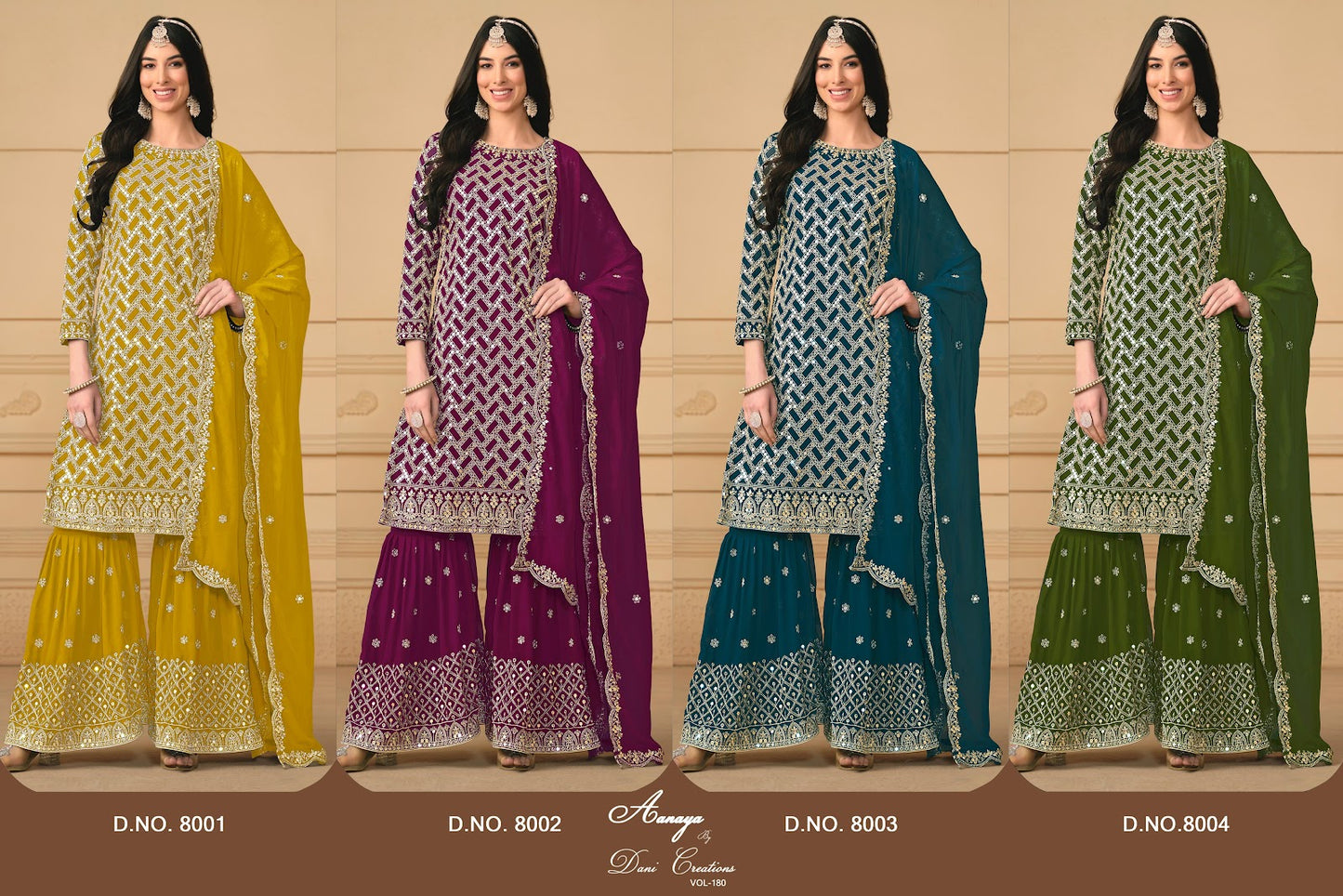 Twisha Aanaya Vol 180 Dani Creation Faux Georgette Sharara Style Suits