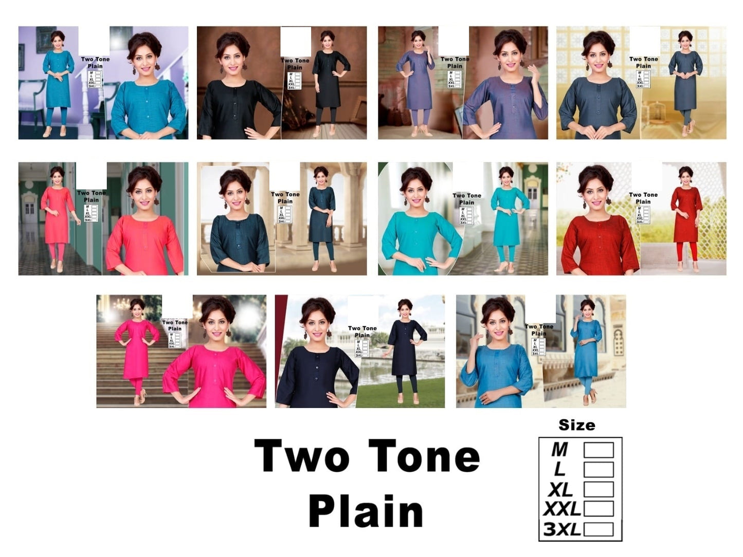 Two Tone-2212 Zoya Knee Length Kurtis