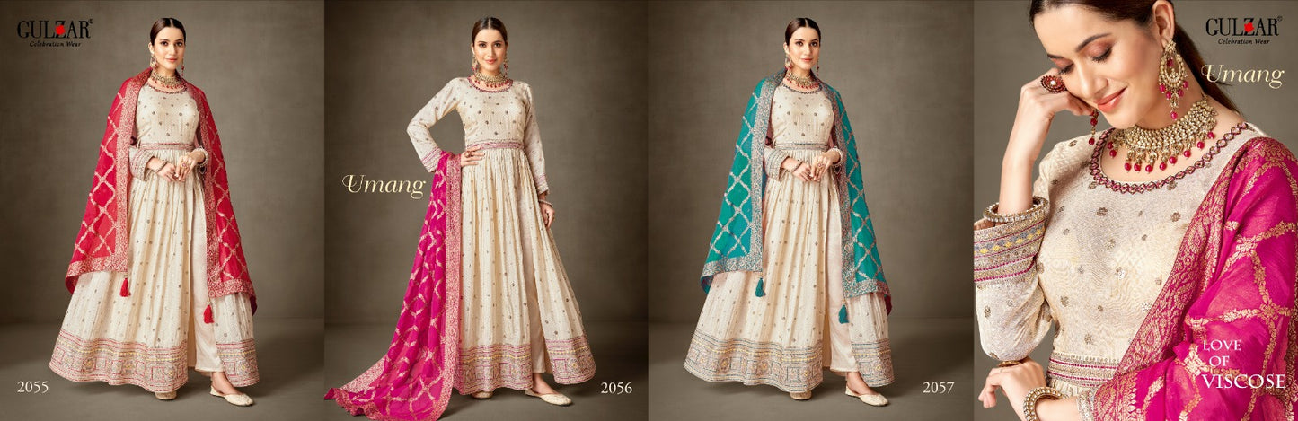 Umang Gulzar Viscose Readymade Anarkali Suits