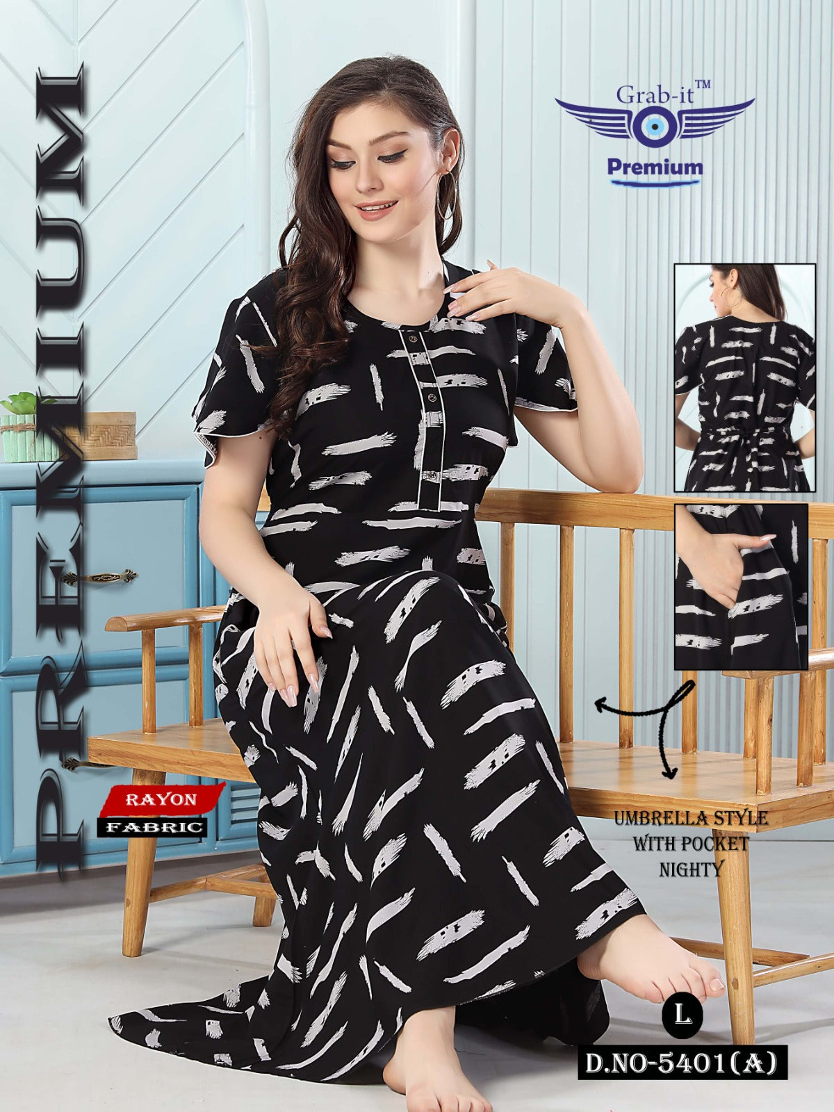 Umbrella-1301 Grab It Rayon Night Gowns