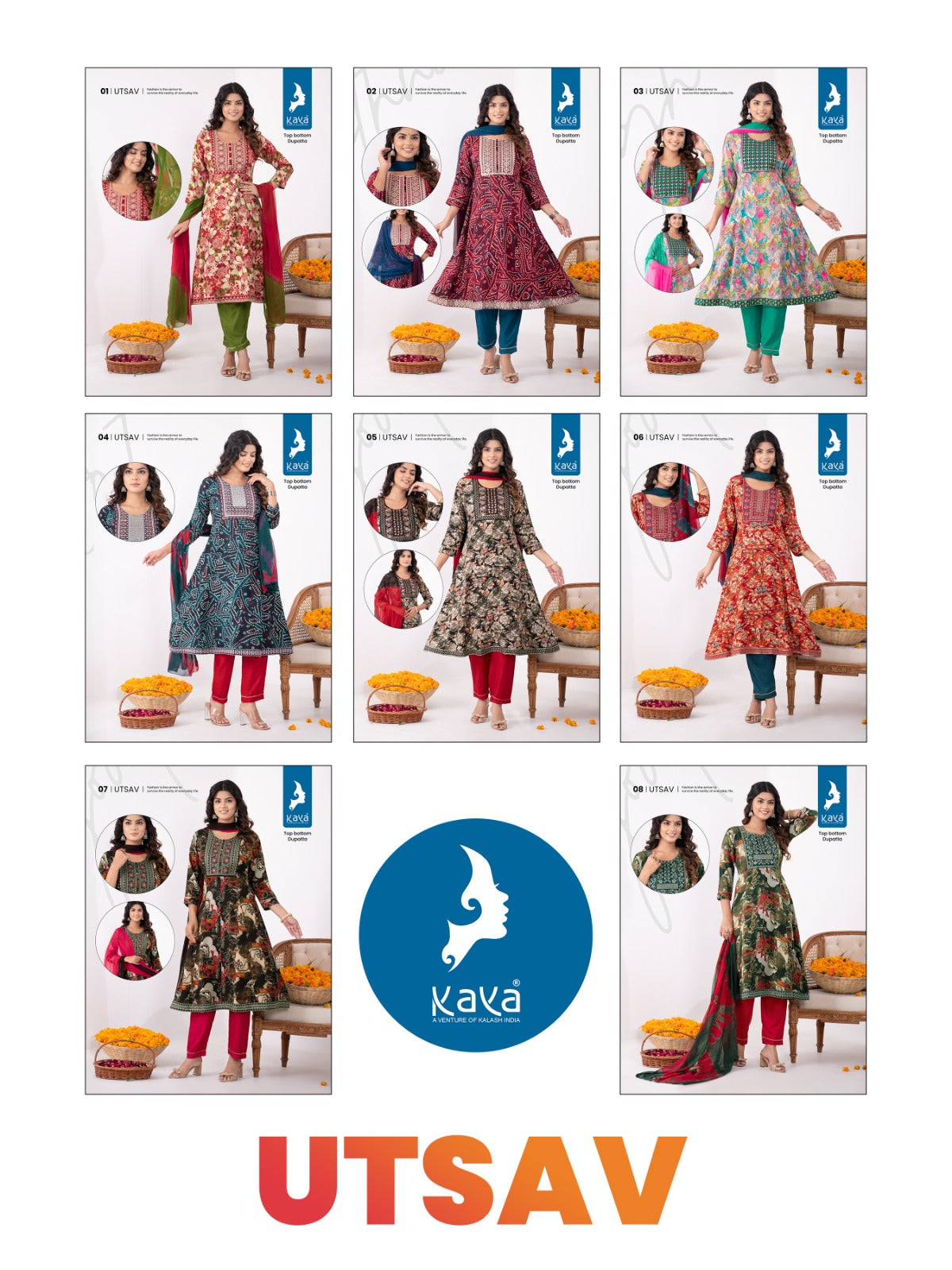 Utsav Kaya Rayon Readymade Pant Style Suits