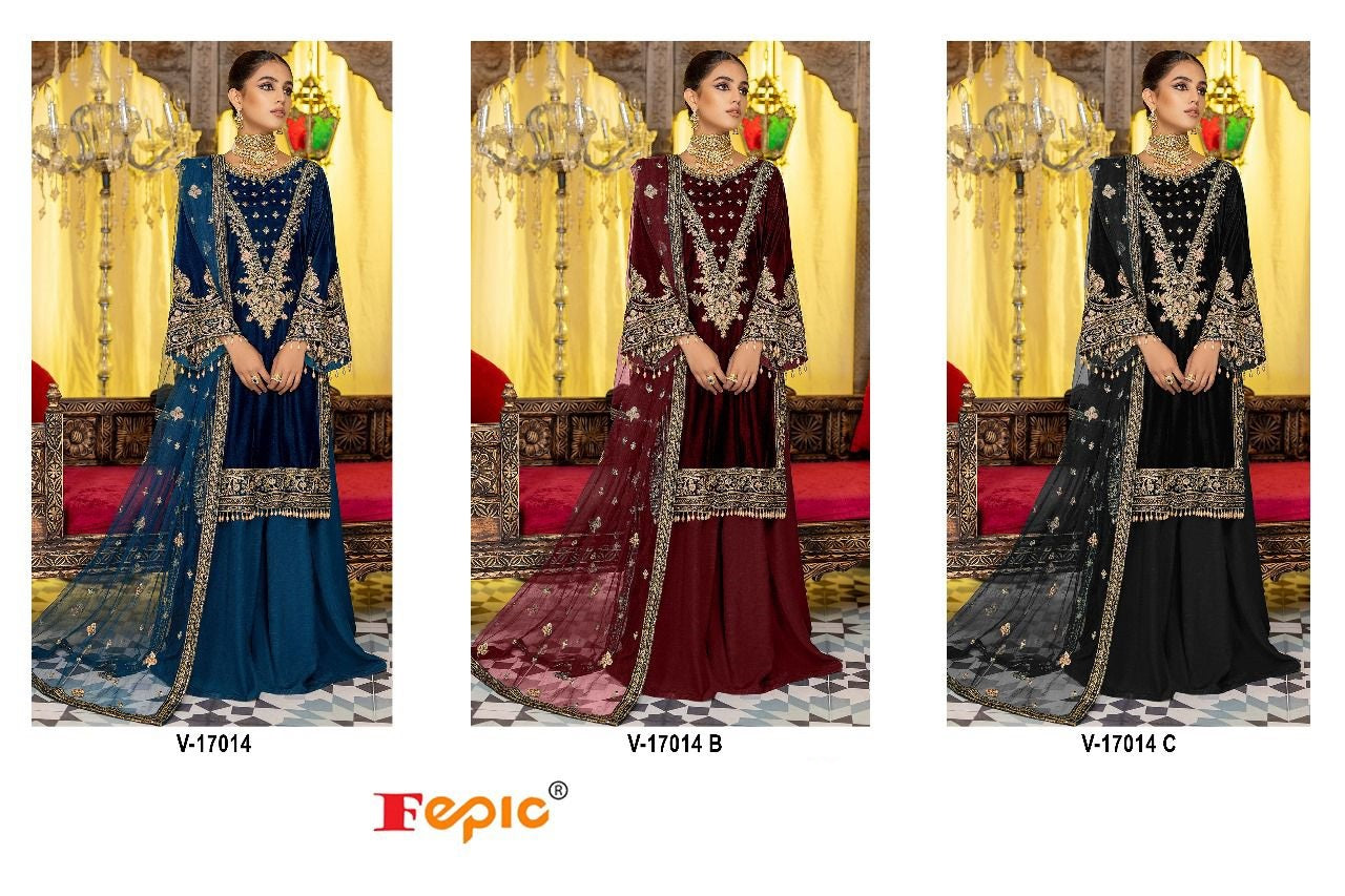 V-17014 Fepic Velvet Pakistani Salwar Suits