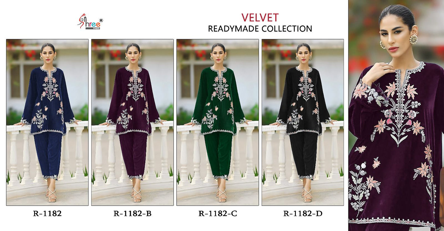 R 1182 Shree Fabs Velvet Co Ord Set