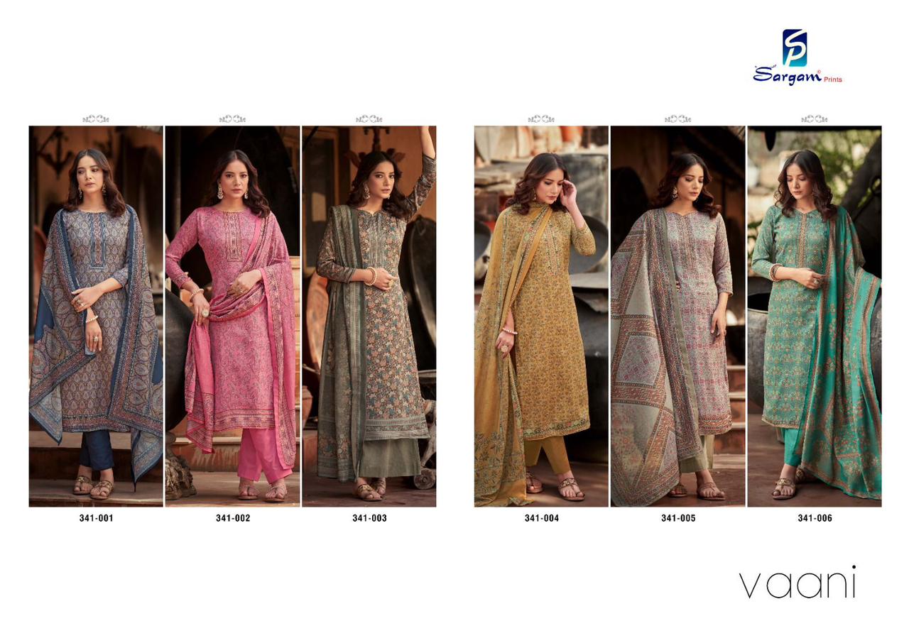 Vaani Sargam Prints Jaam Satin Pant Style Suits