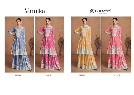 Vamika Gulkayra Designer Silk Readymade Sharara Suits