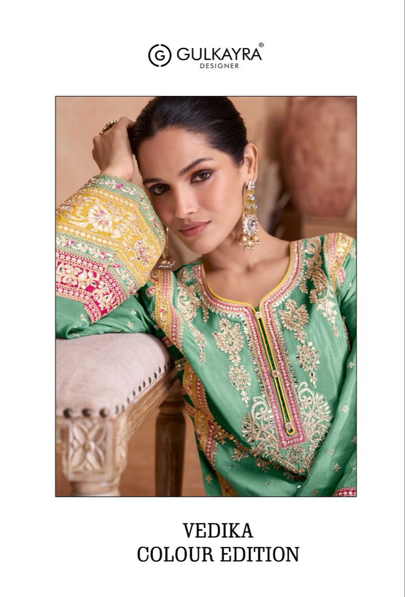 Vedika-Colour Edition Gulkayra Designer Chinon Pakistani Readymade Suits