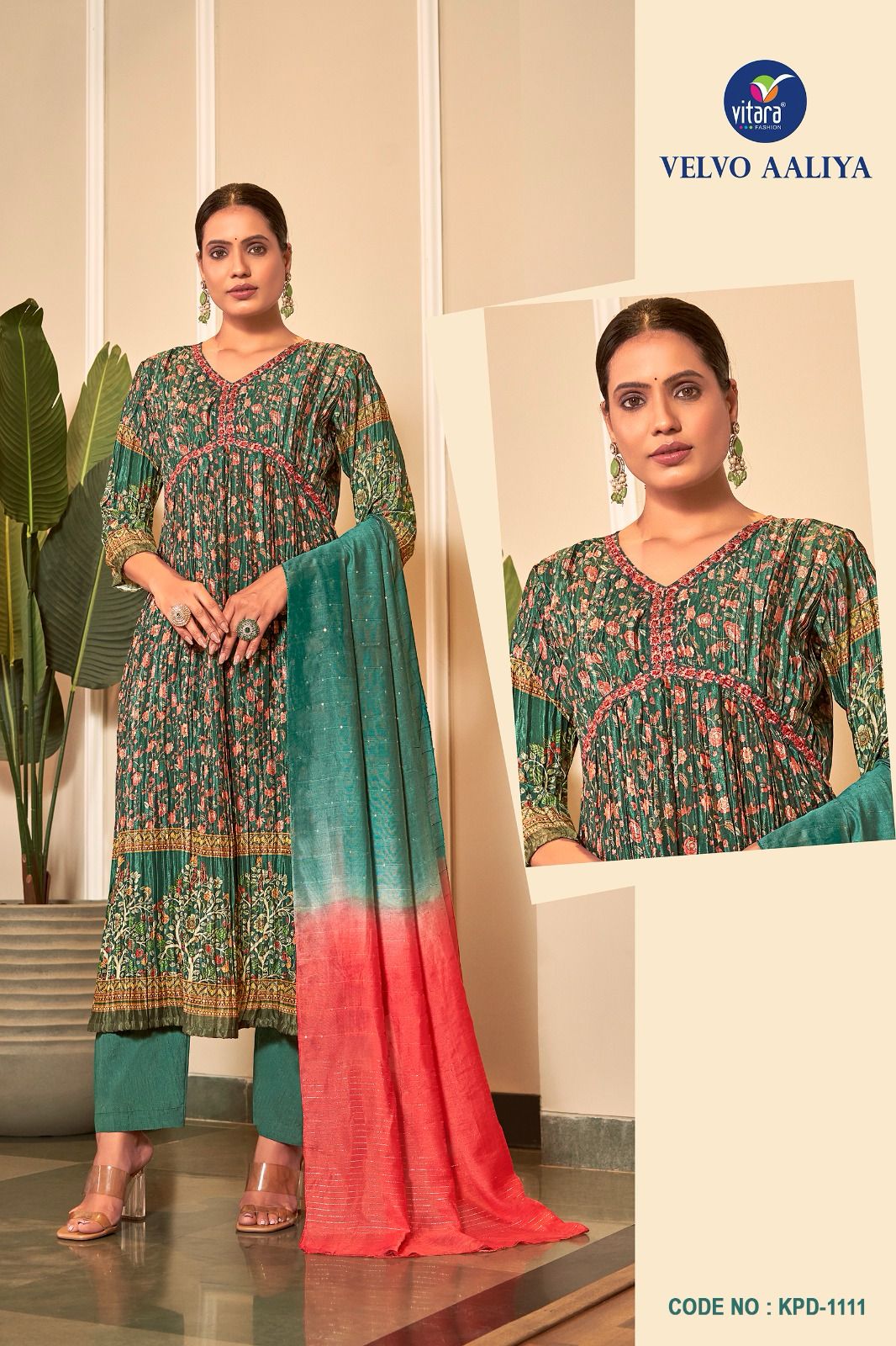 Velvo Alia Vitara Chinon Readymade Pant Style Suits