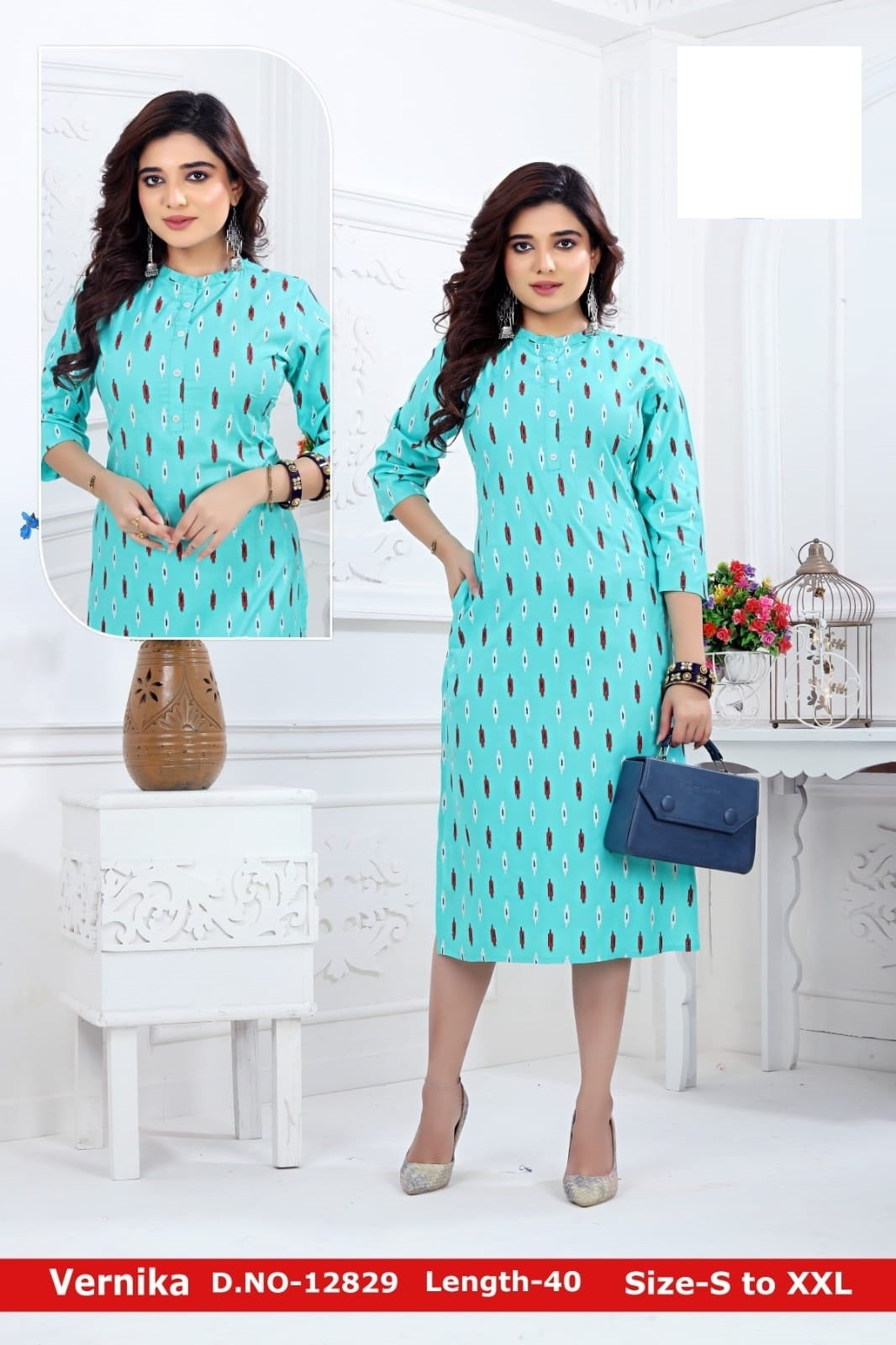 Vernika-A Zoya Rayon Knee Length Kurtis