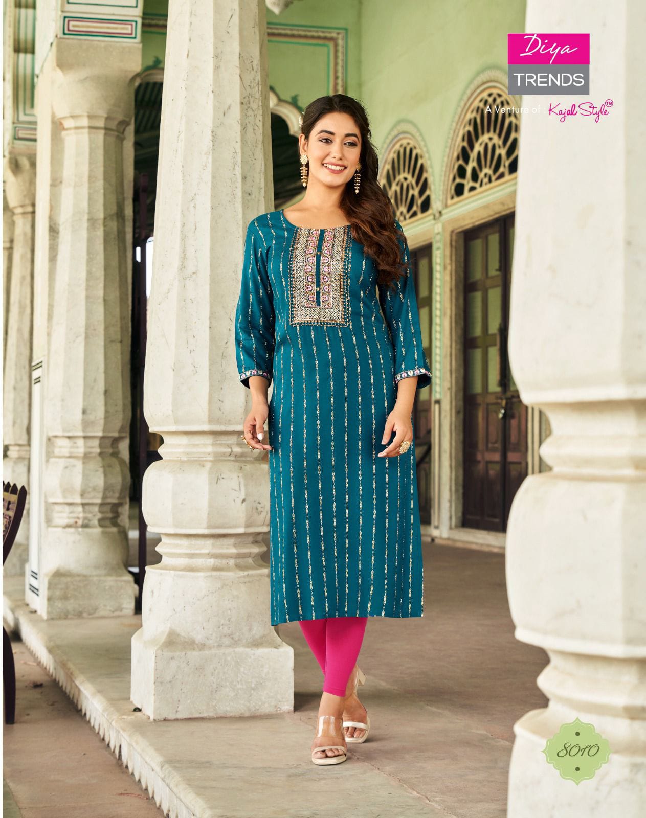 Victoria Vol 8 Diya Trends Rayon Long Straight Kurti