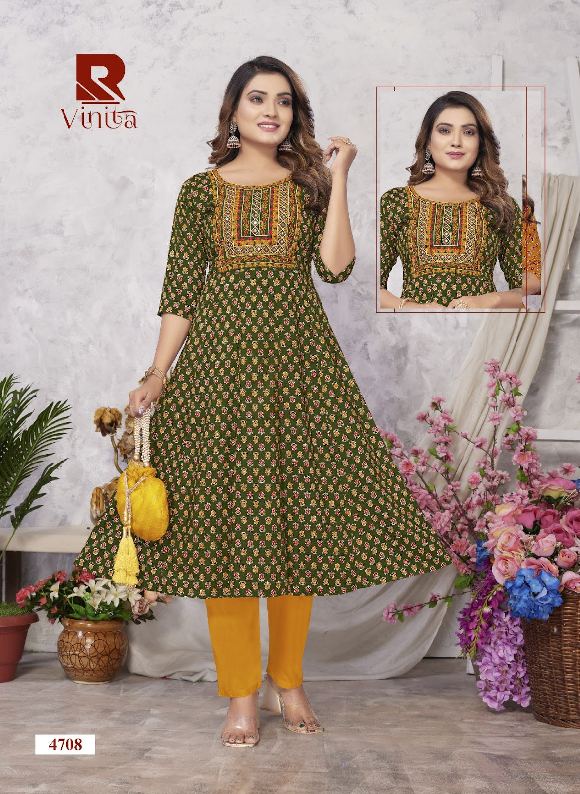 Vinita Raashi Rayon Anarkali Kurtis
