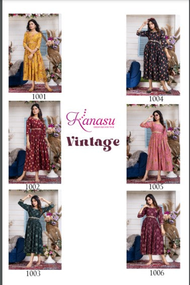 Vintage Kanasu Chanderi One Piece