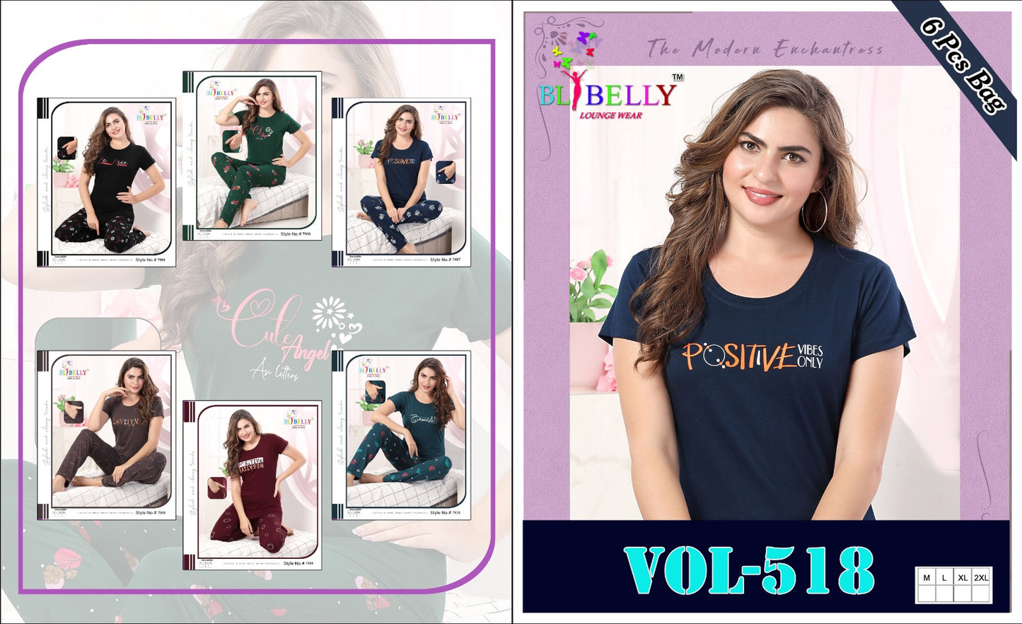 Vol-518 Belly Hosiery Sinker Pyjama Night Suits