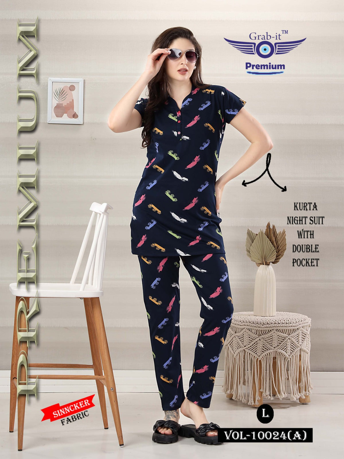 Vol 10024 A Grab It Sincker Kurta Night Suits