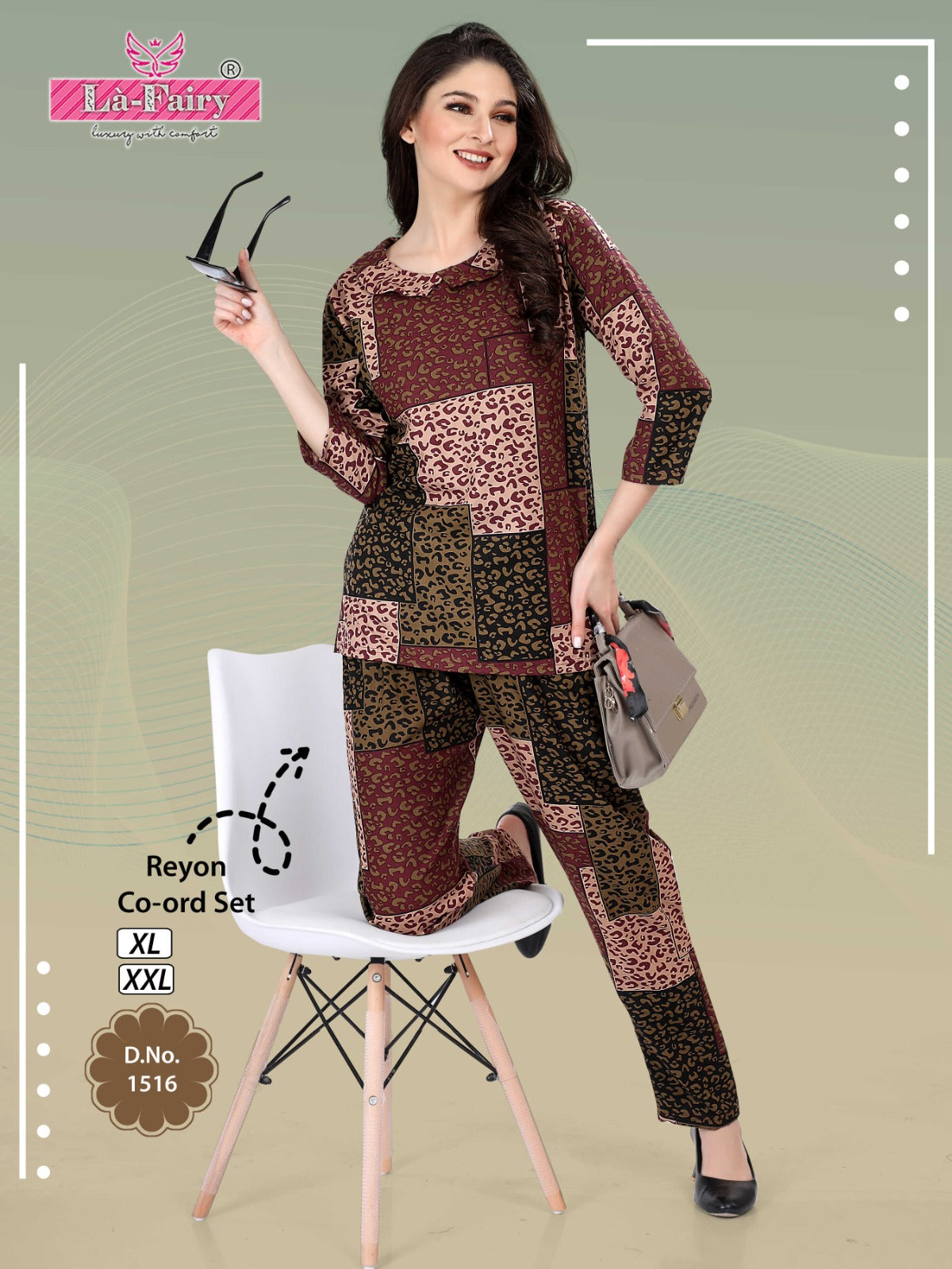 Vol 1516 La Fairy Rayon Co Ord Set