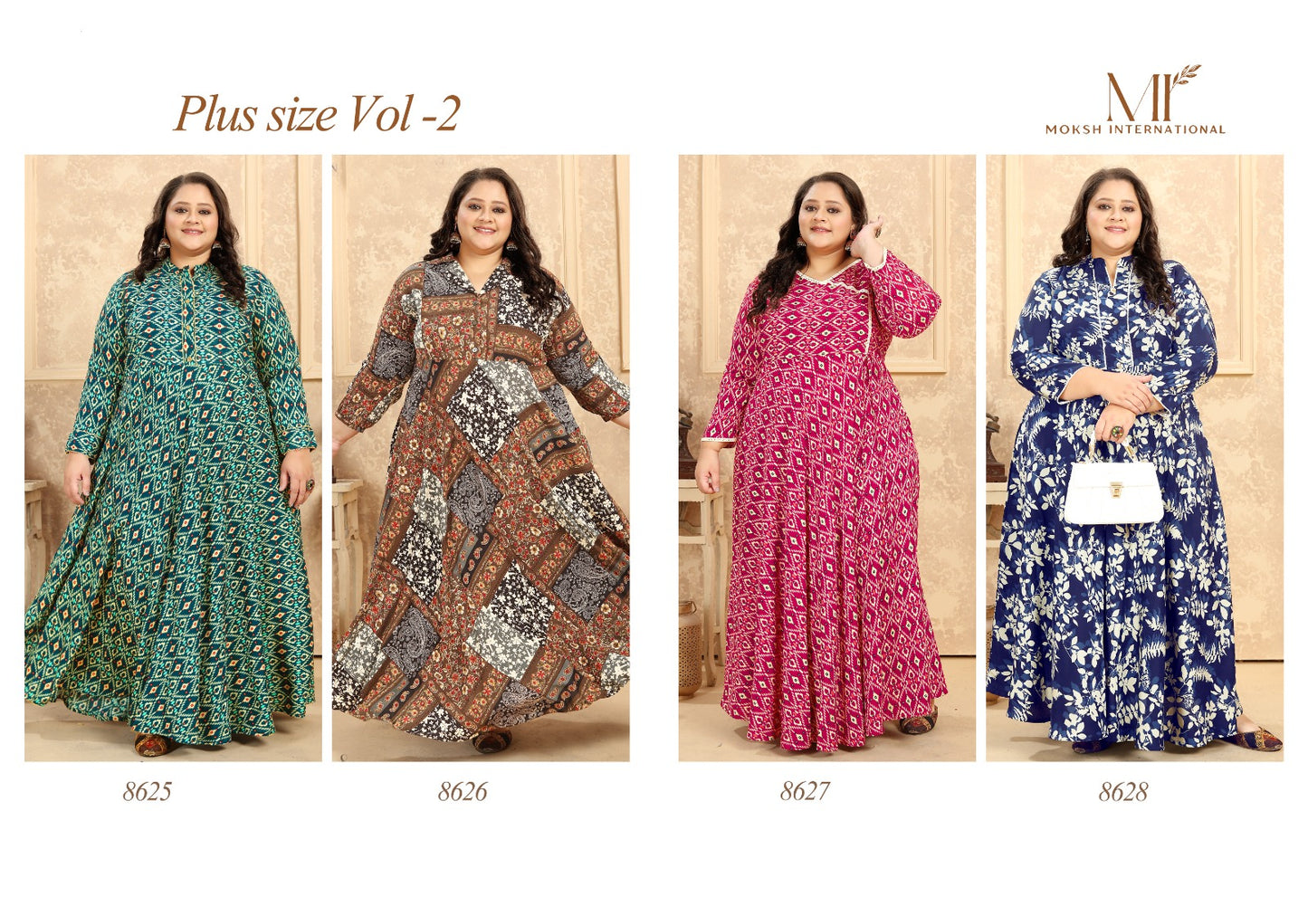 Vol 2 Moksh International Rayon Plus Size Kurtis