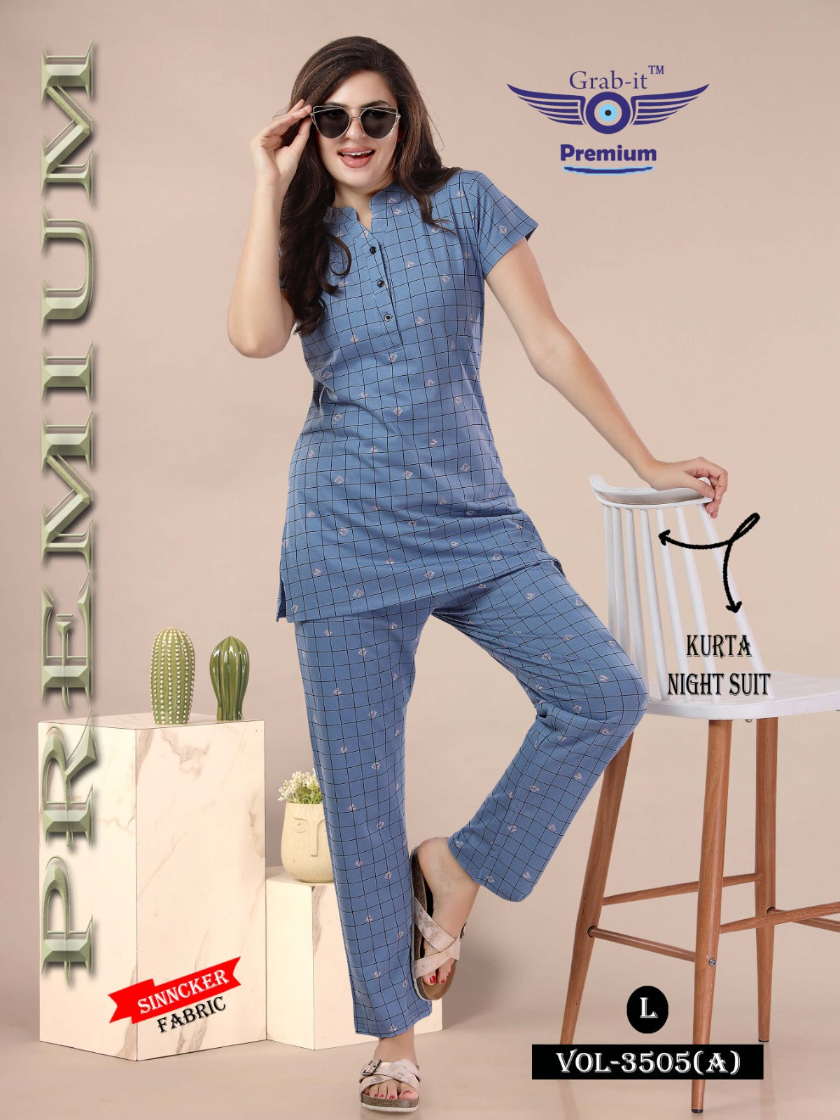 Vol 3505 A Grab It Sincker Kurta Night Suits
