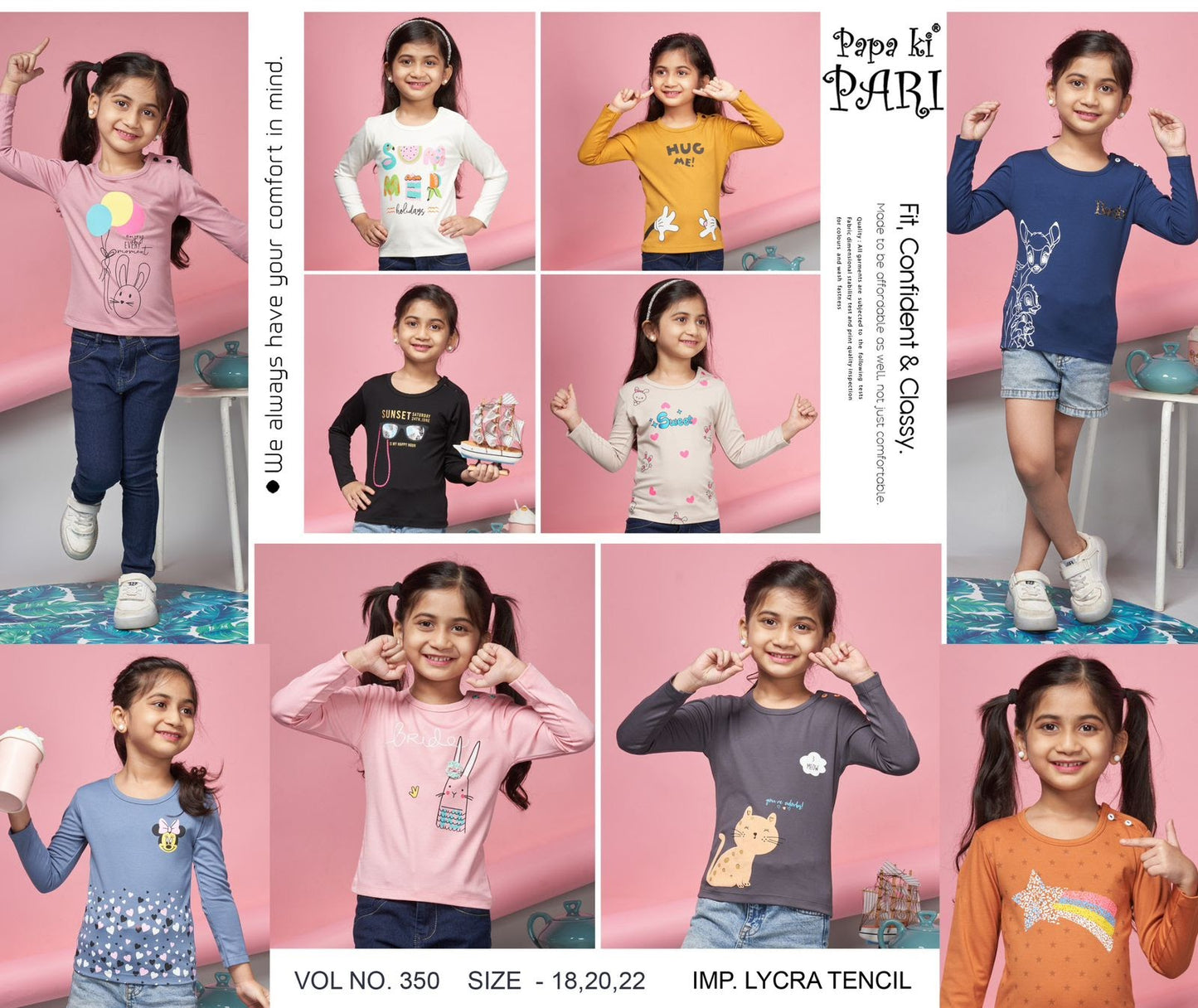 Vol 350 Papa Ki Pari Tencil Girls Tshirt