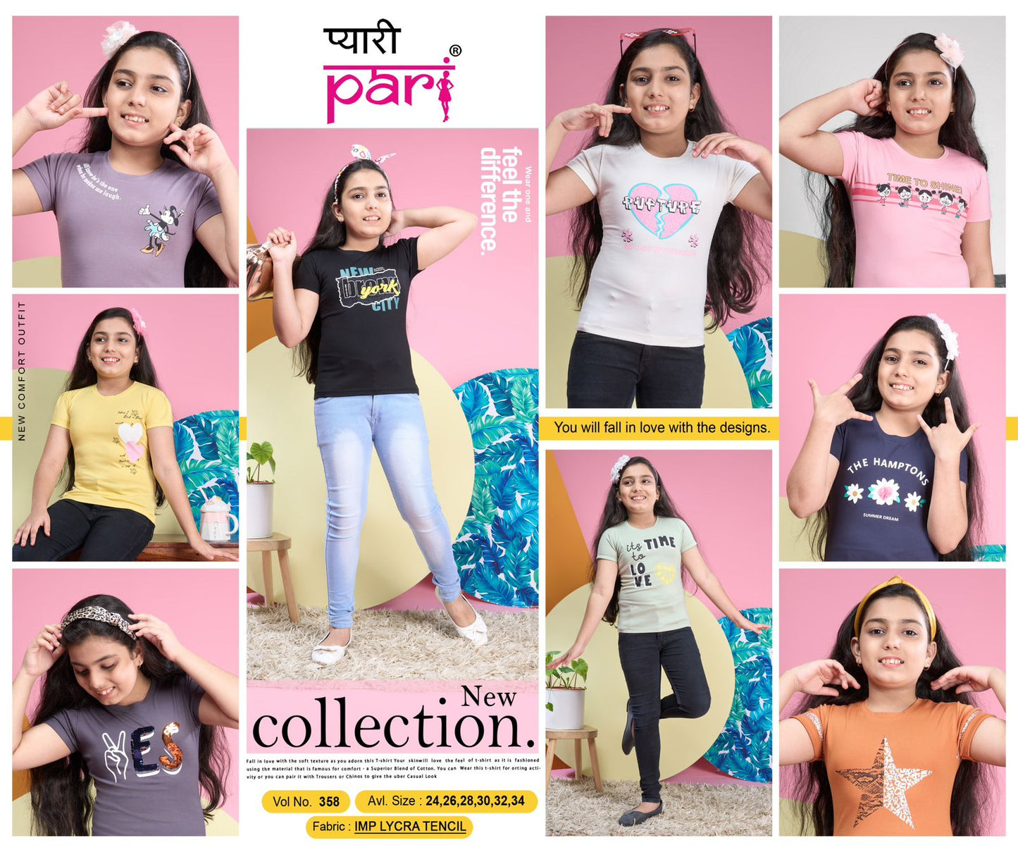 Vol 358 Pyari Pari Lycra Girls Top