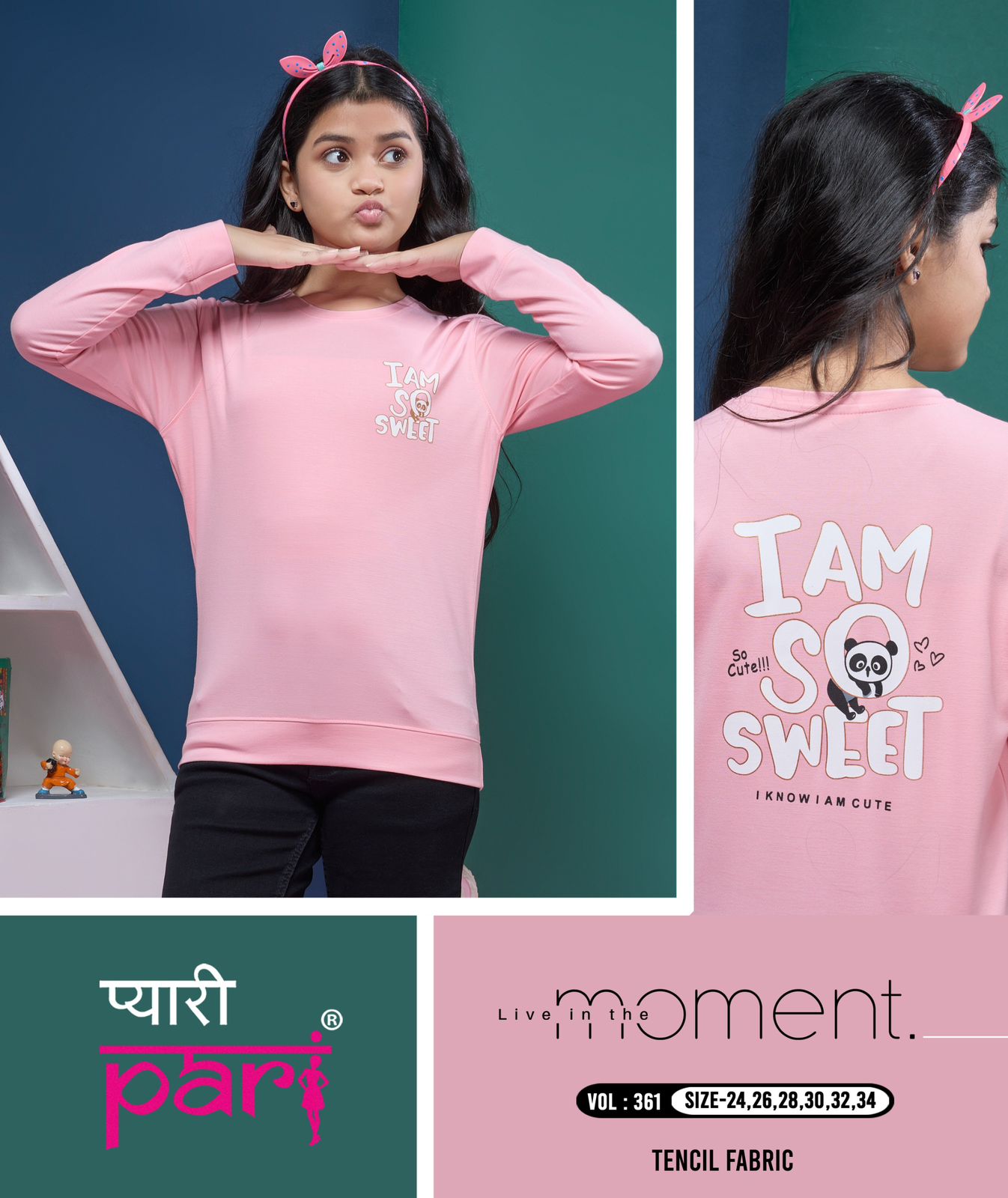 Vol 361 Pyari Pari Lycra Girls Tshirt