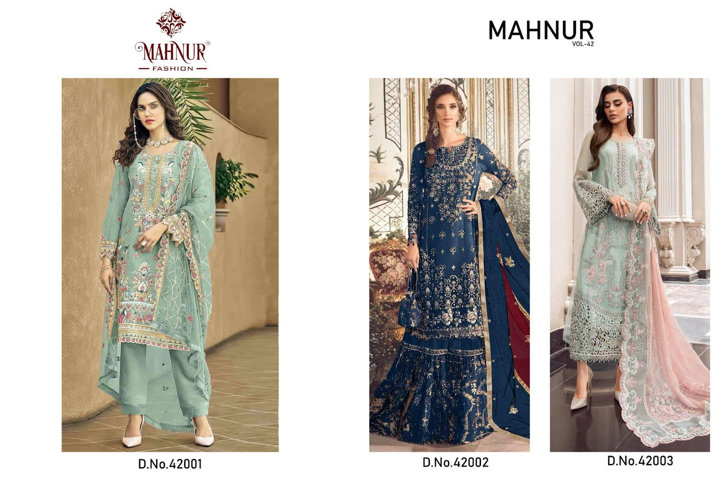 Vol 42 Mahnur Organza Pakistani Salwar Suits