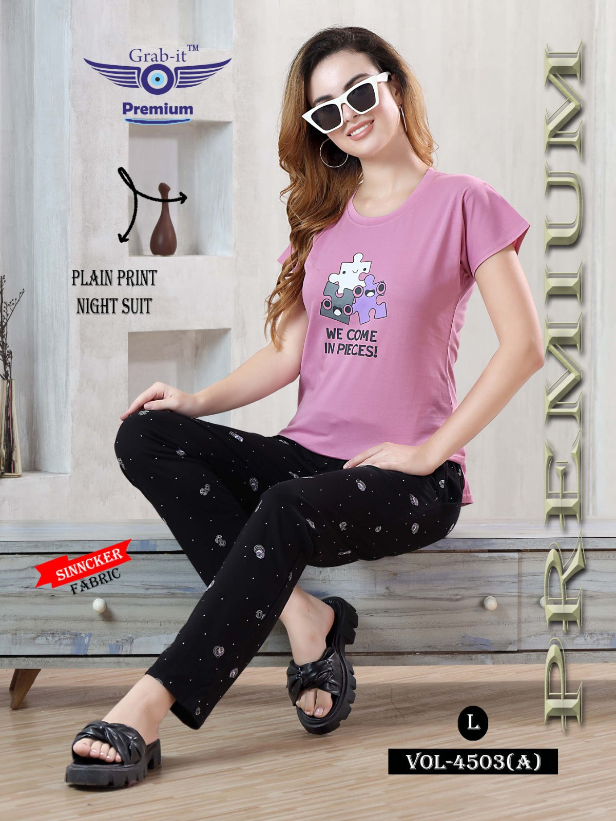 Vol 4503 A Grab It Sincker Pyjama Night Suits