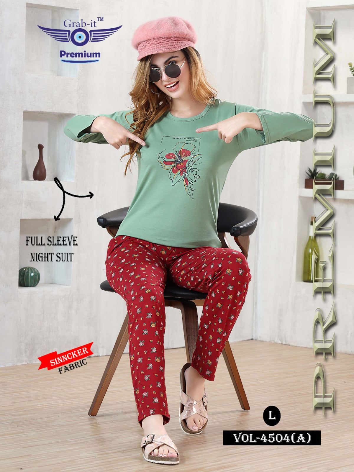 Vol 4504 A Grab It Sincker Full Sleeve Night Suits