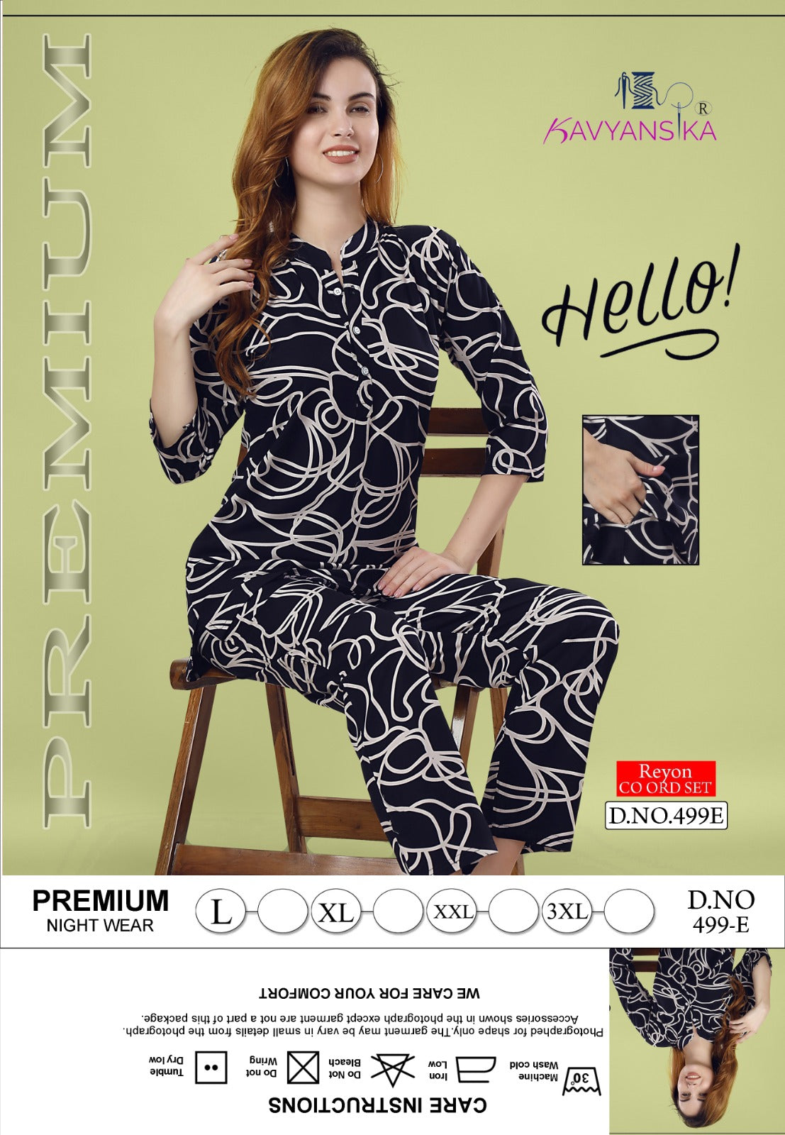 Vol 499 Ef Kavyansika Rayon Co Ord Set