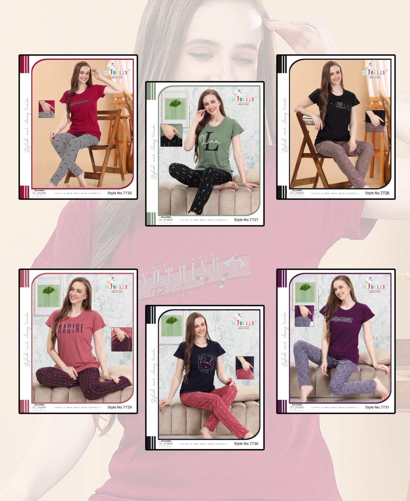 Vol 507 Belly Pyjama Night Suits