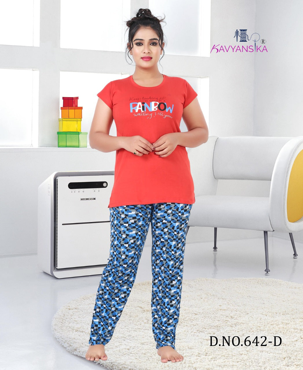 Vol 642 Kavyansika Cotton Pyjama Night Suits