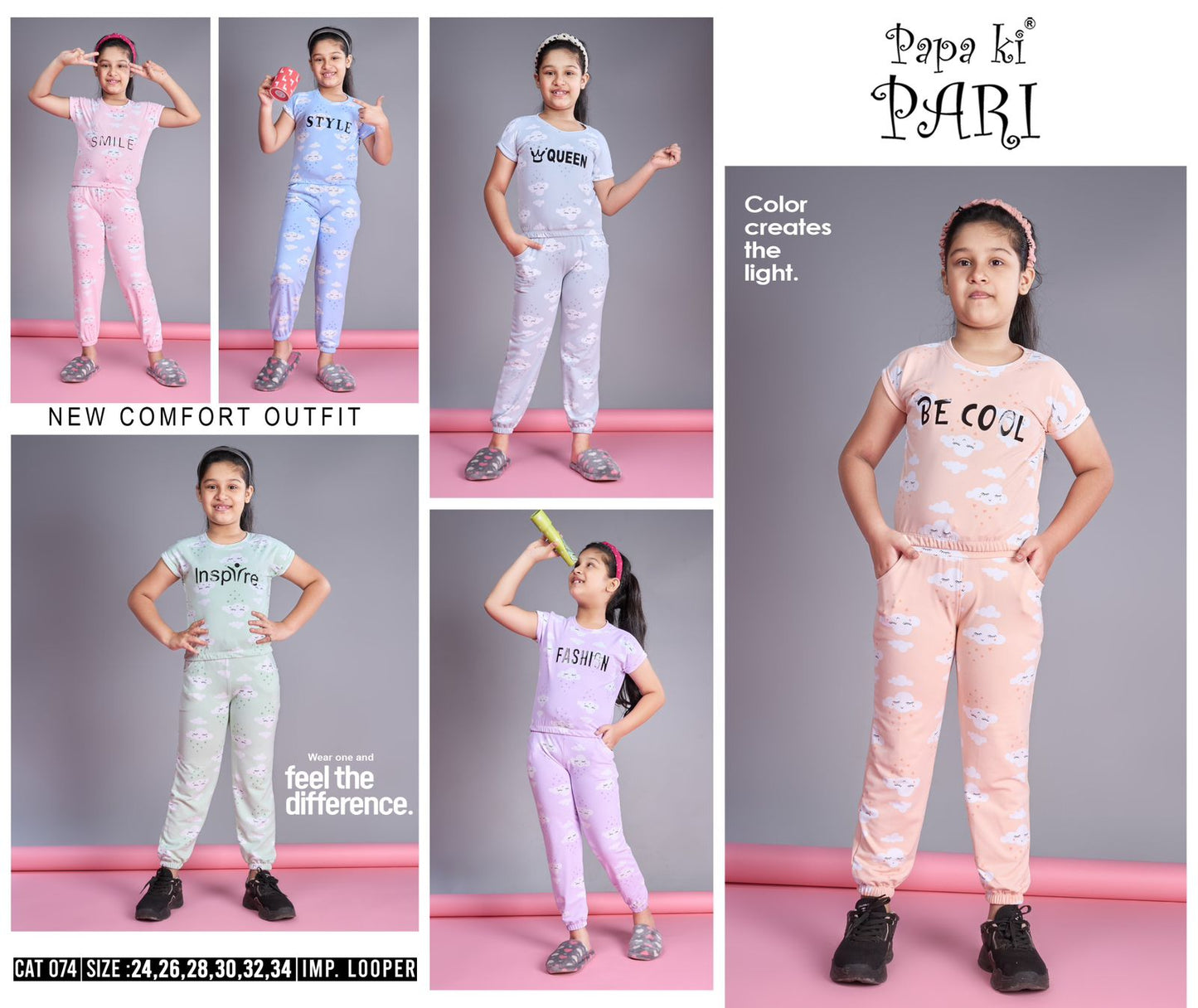 Vol 74 Papa Ki Pari Lycra Girls Co Ord Set