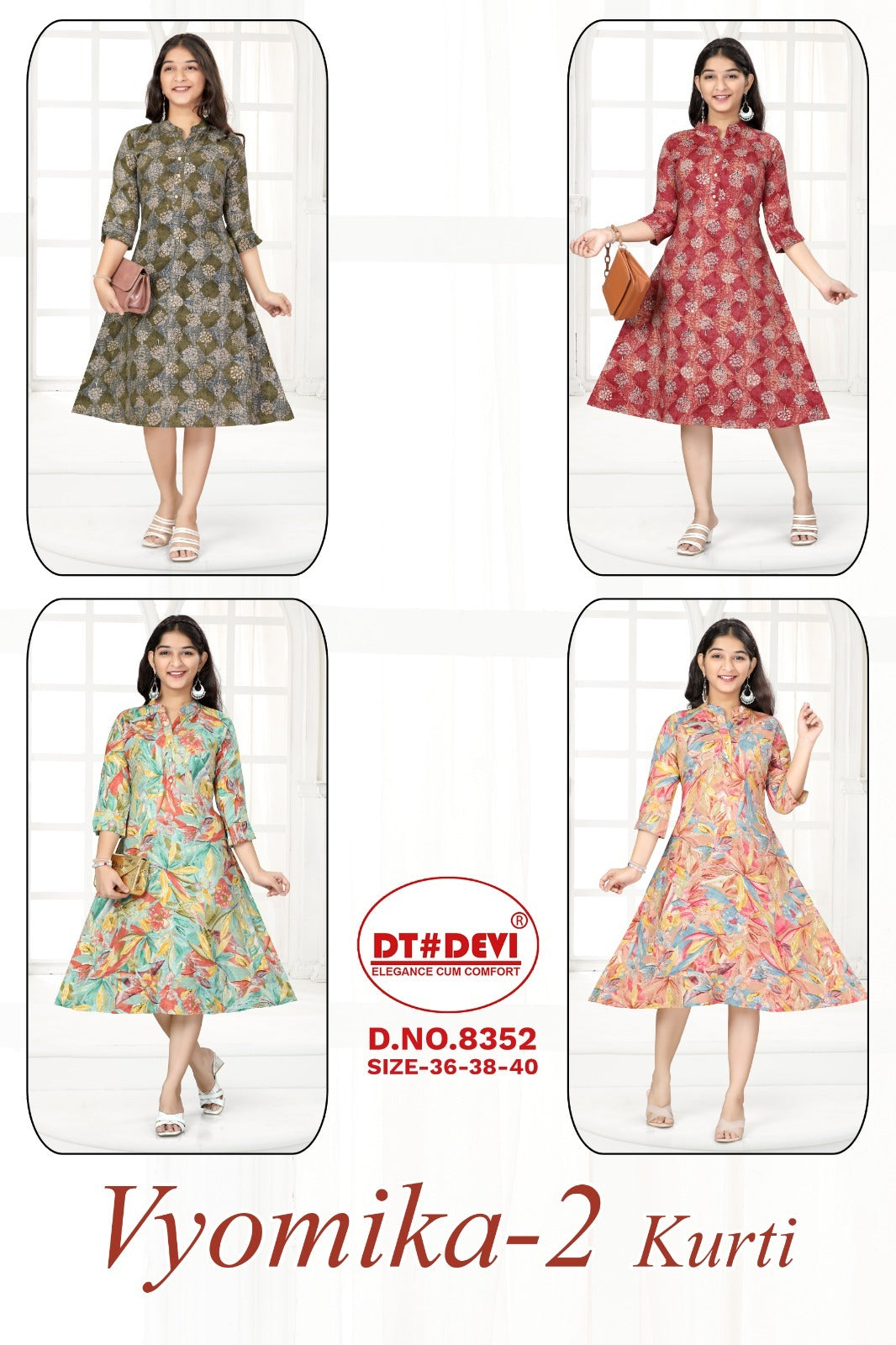 Vyomika-2-8352 Dt Devi Reyon Girls Anarkali Kurti