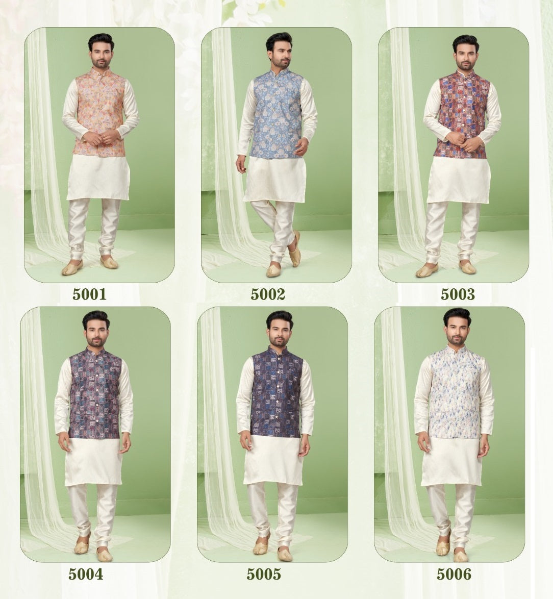 Wedding Collection Vol 5 With Koti Outluk Silk Mens Kurta Pajama