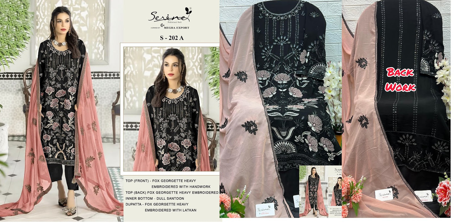 202-Abcde Serine Fox Georgette Pakistani Salwar Suits
