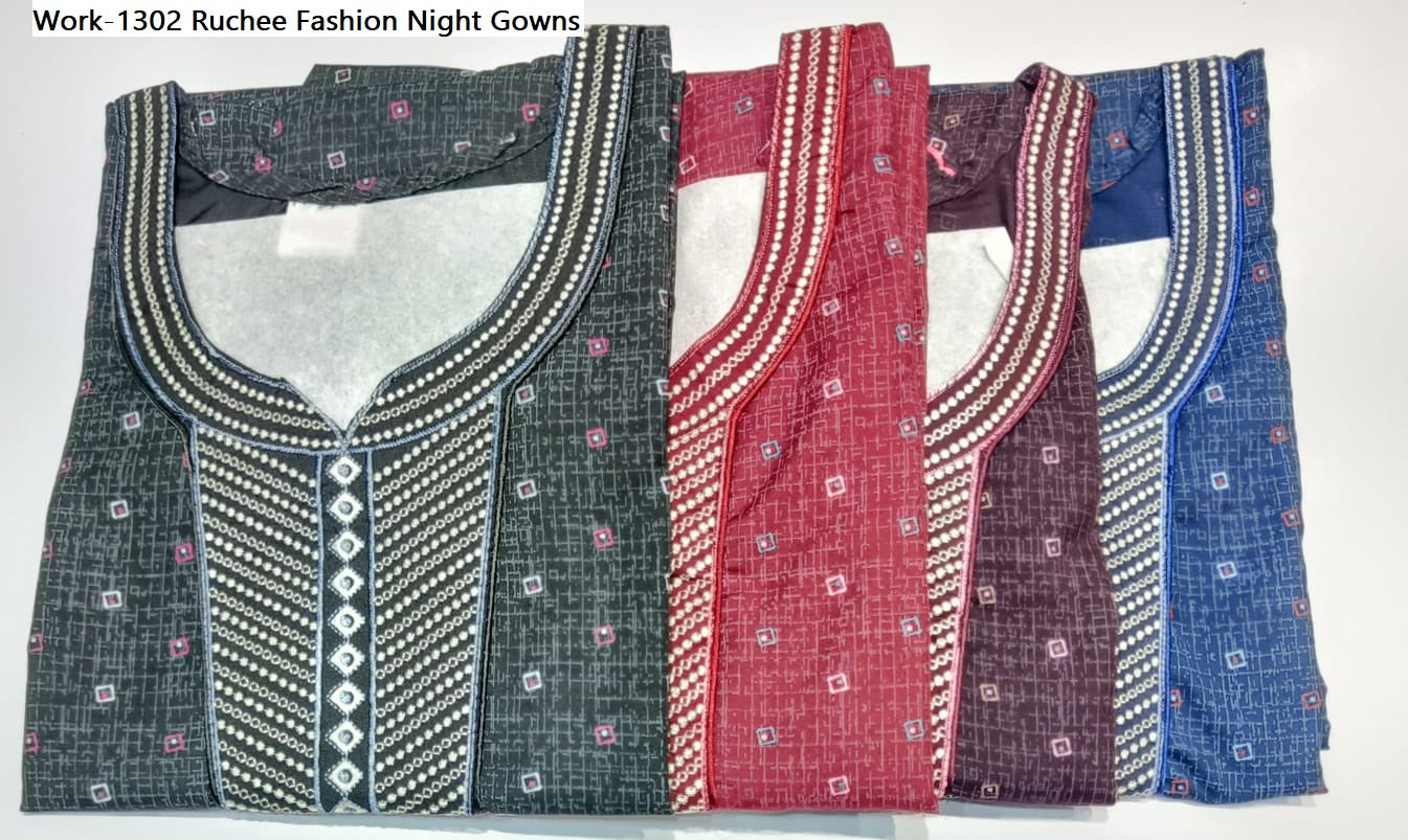 Work-1302 Ruchee Fashion Pv Night Gowns