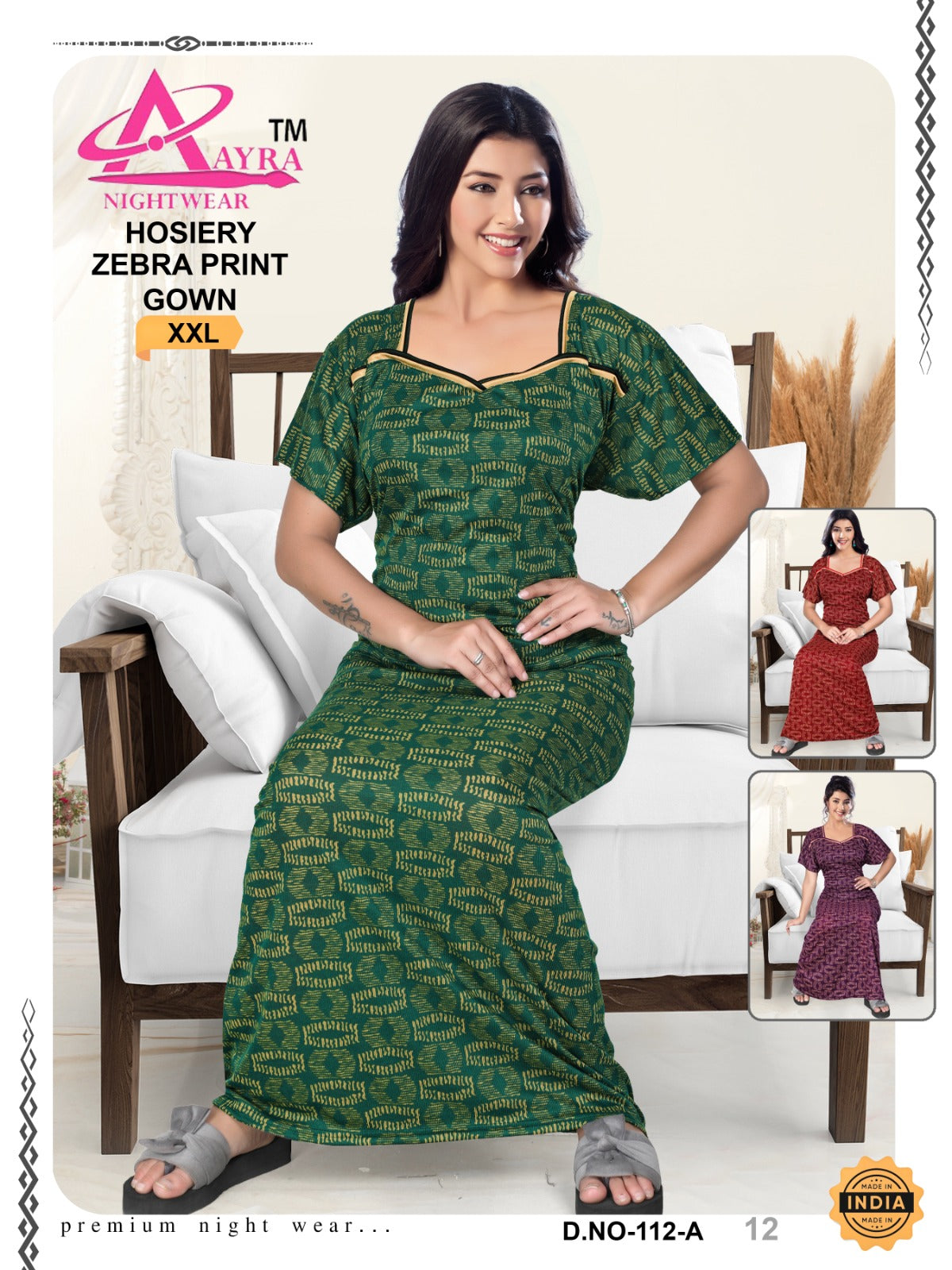 Xxl-1402 Aayra Hosiery Night Gowns