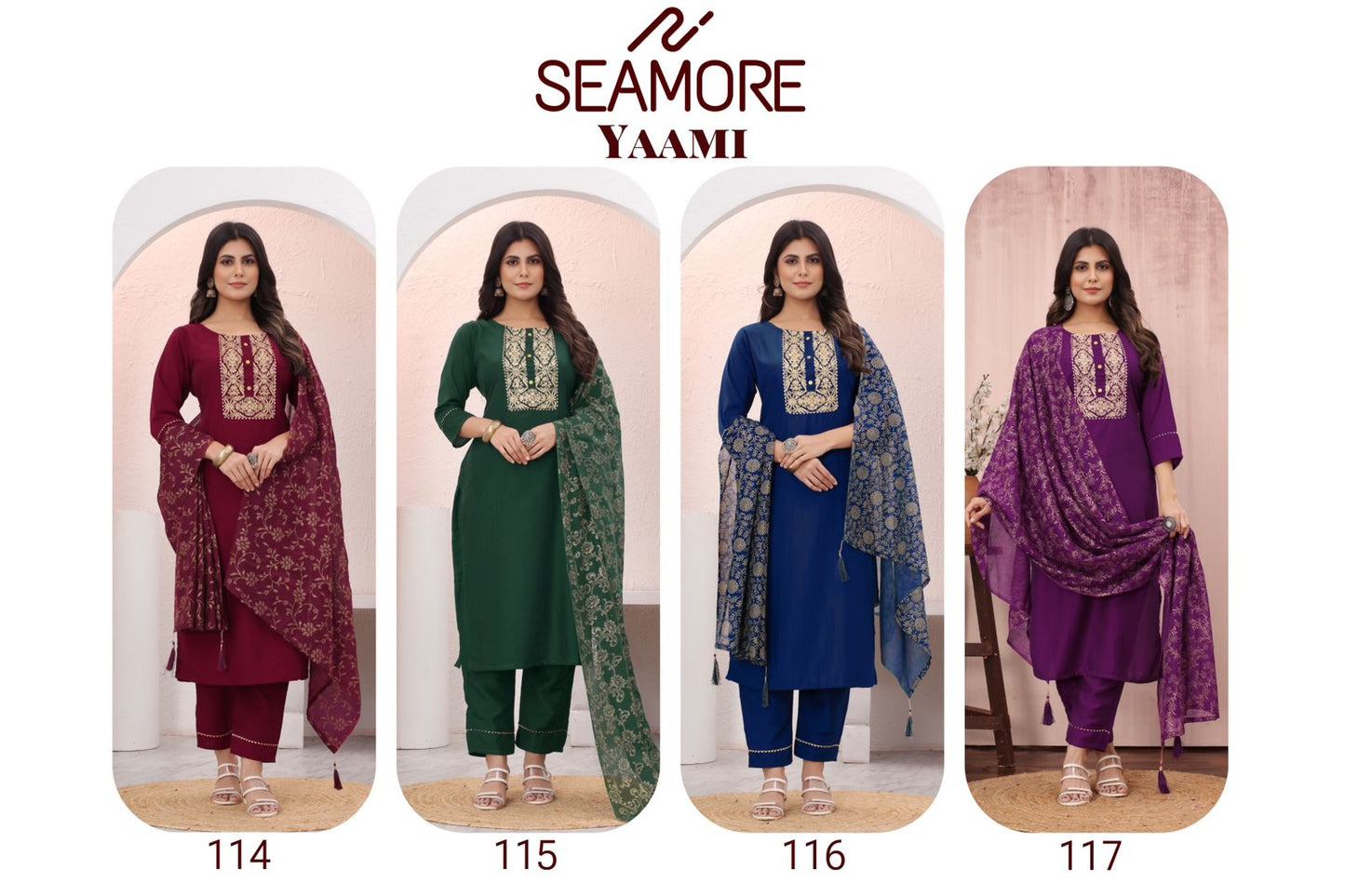 Yaami Seamore Chinon Readymade Pant Style Suits