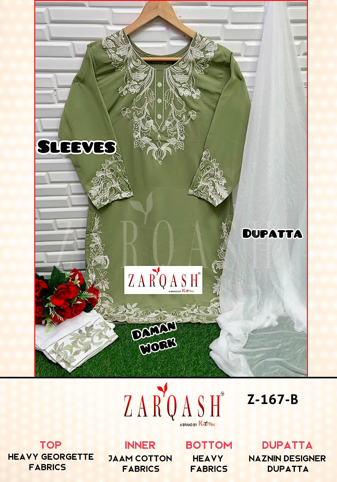 Z-167 Zarqash Georgette Pakistani Readymade Suits