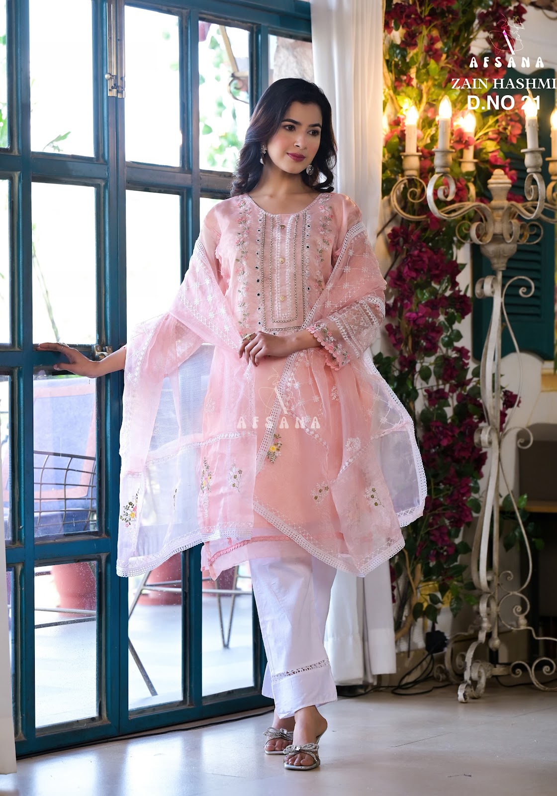 Zain Hashmi-21 Afsana Organza Readymade Pant Style Suits
