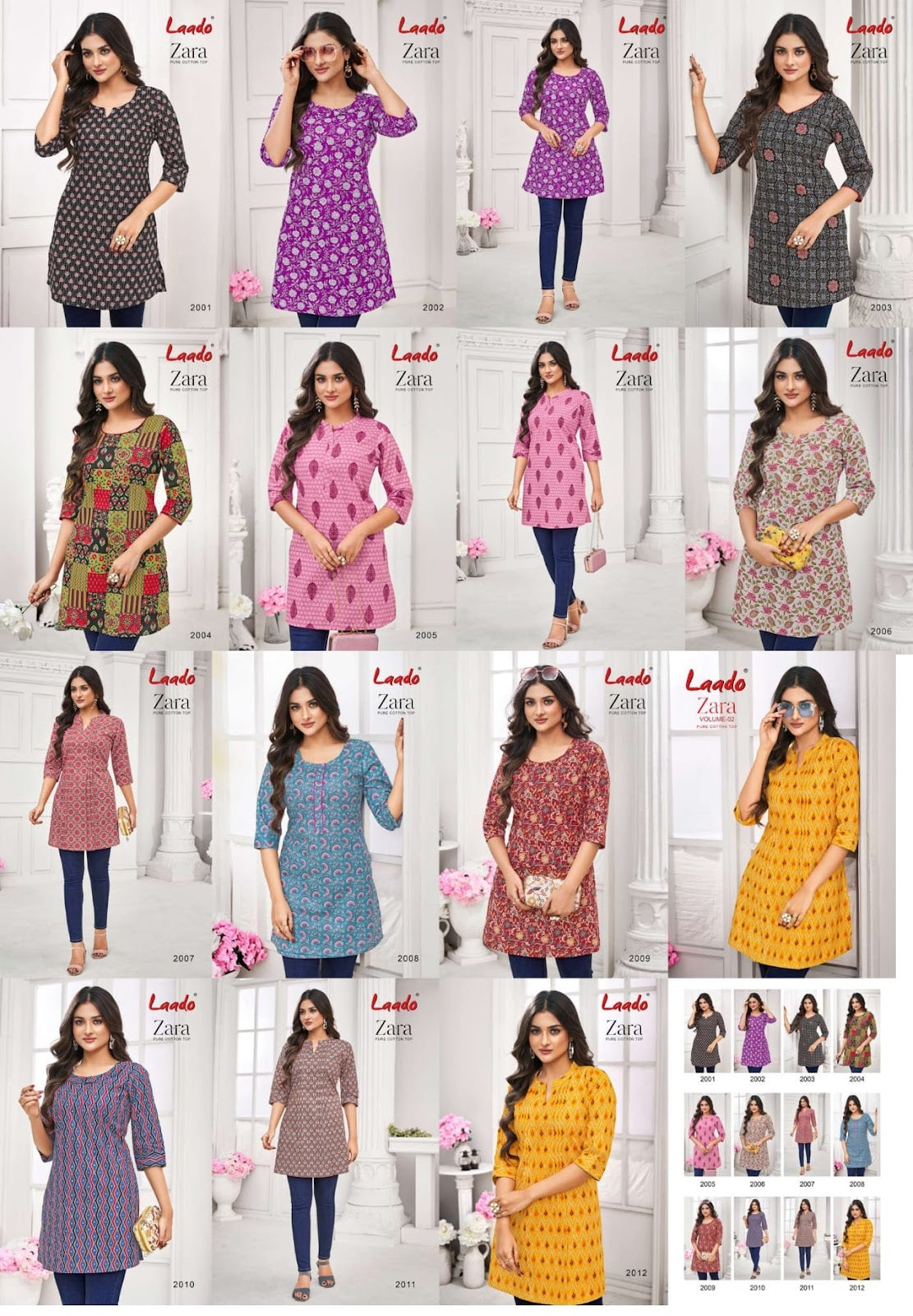 Zara Vol Laado Cotton Short Kurtis – Kavya Style Plus