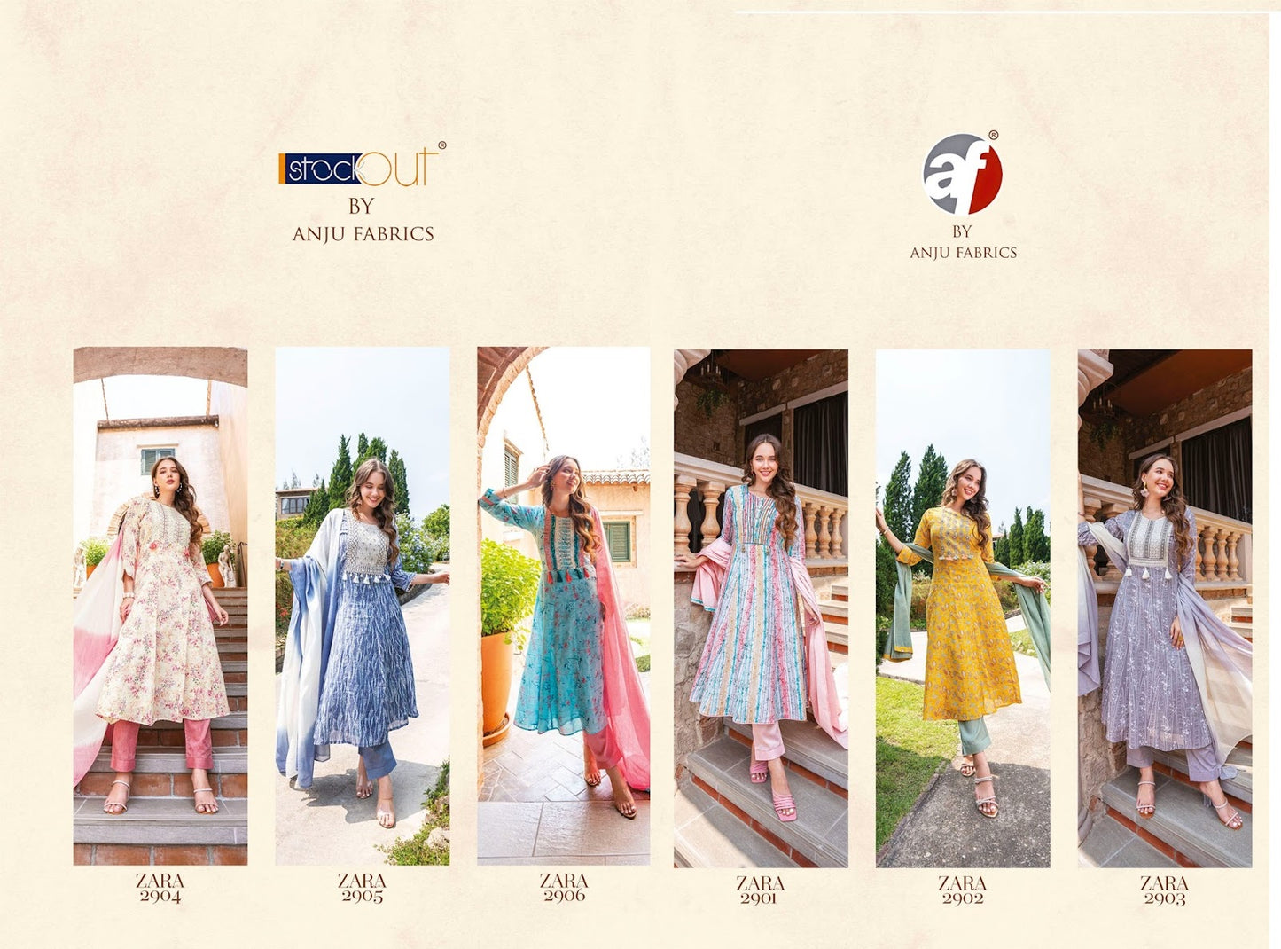 Zara Vol 3 Af Cotton Readymade Pant Style Suits