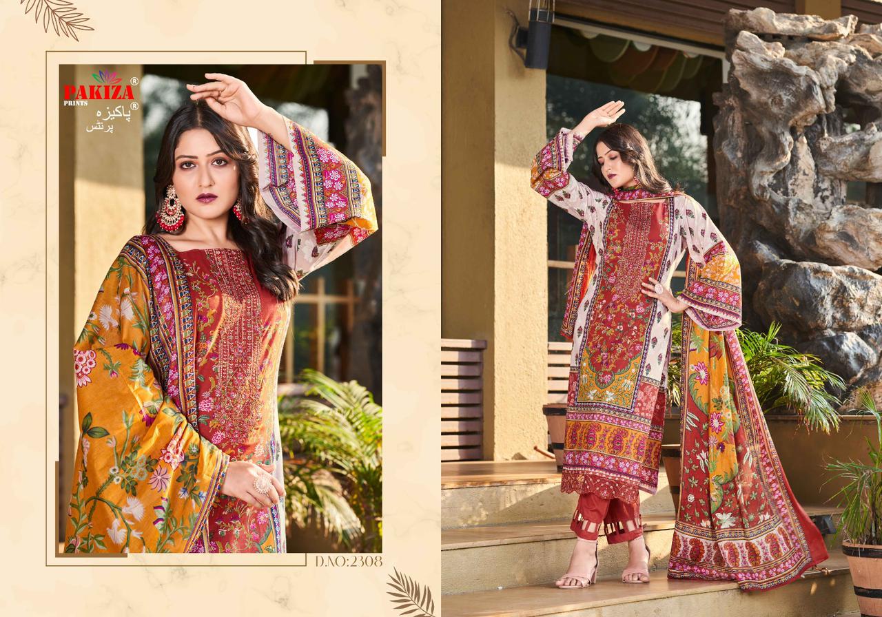 Zara Zikra Vol 23 Pakiza Prints Lawn Cotton Karachi Salwar Suits
